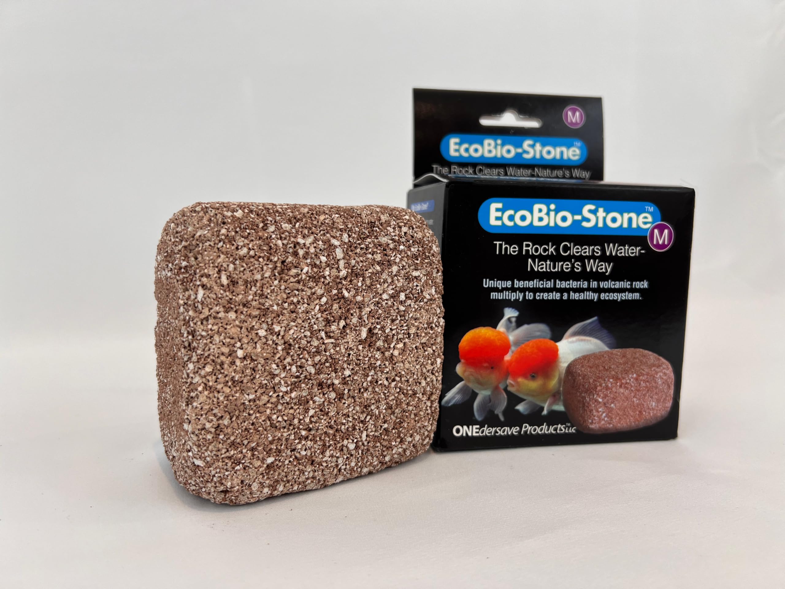 EcoBio-Block Stone for Aquariums, Medium - Natural Water Clarifier and Odor Remover, Treats 15 to 40 Gallons