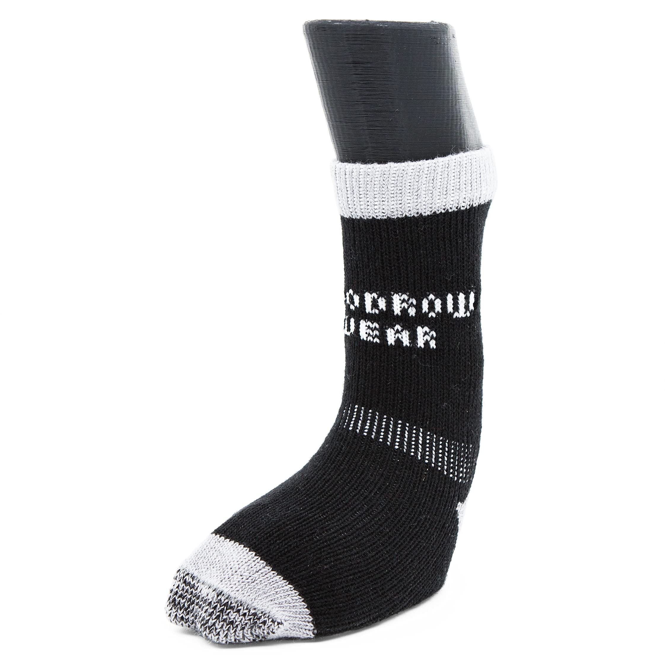 Woodrow Wear Power Paws Greyhound Socks, Cotton, Size L, Black/Grey, Model FBA_PP-12-02A, Fits Dogs 70-95 lbs