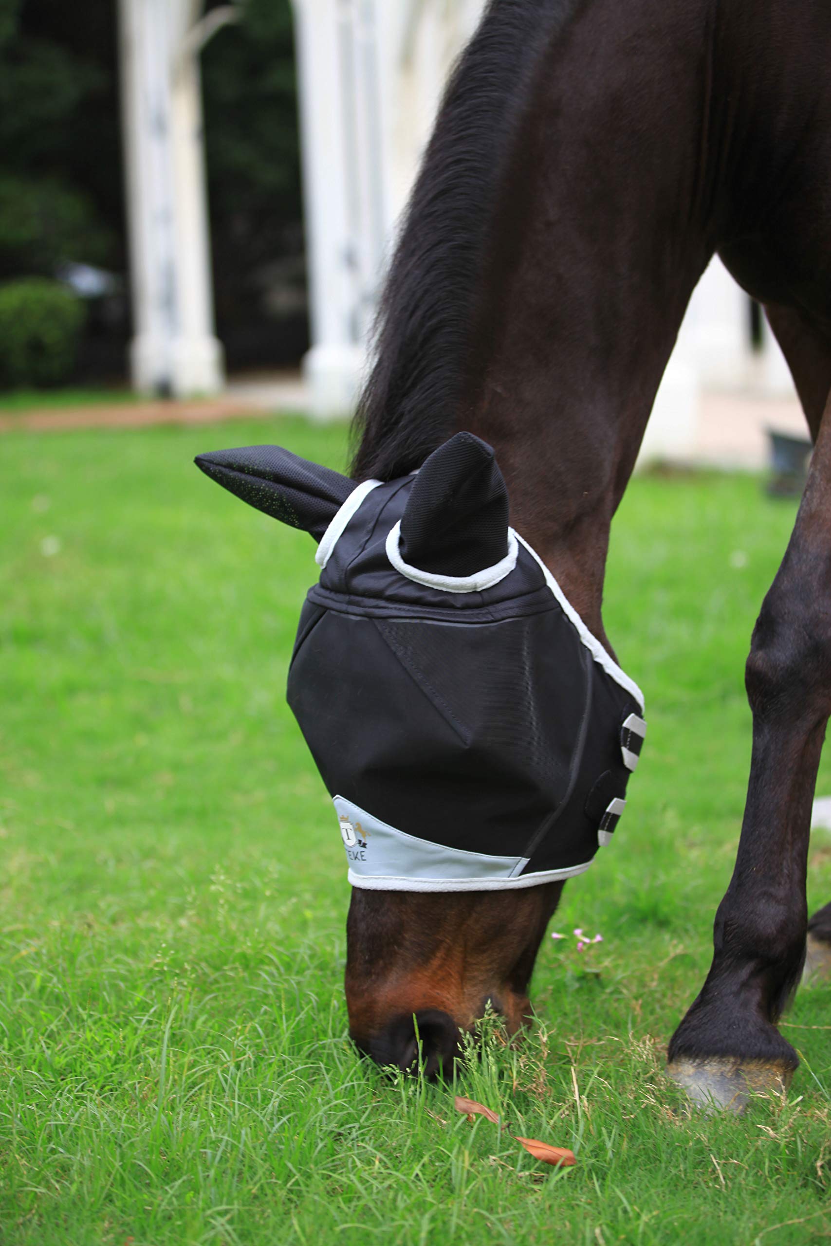 T TEKE Fine Mesh Horse Fly Mask w/Ears, UV Blocking, Full Size, Lavender, Nylon