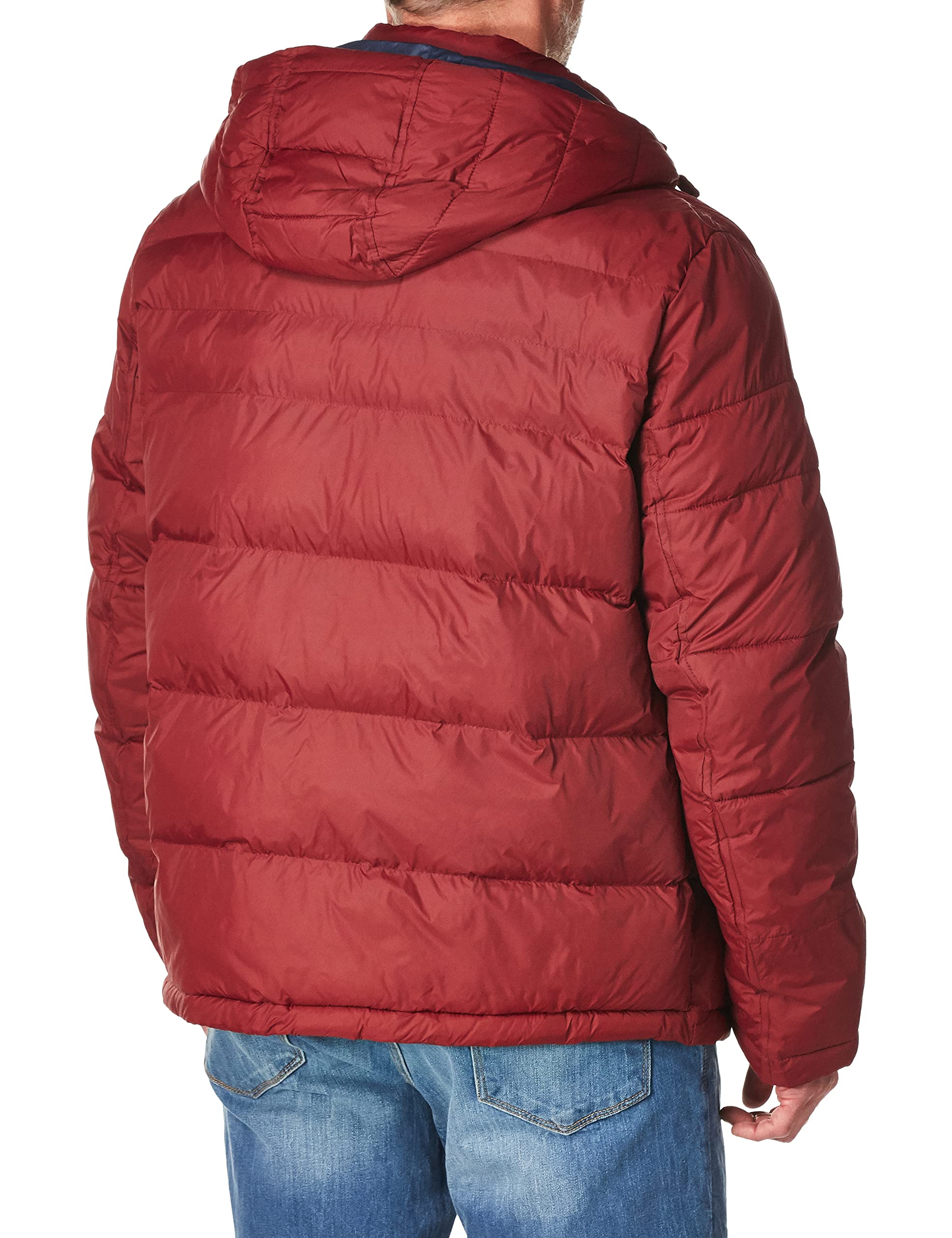 Tommy Hilfiger Mens Hooded Puffer Jacket, Red, Medium