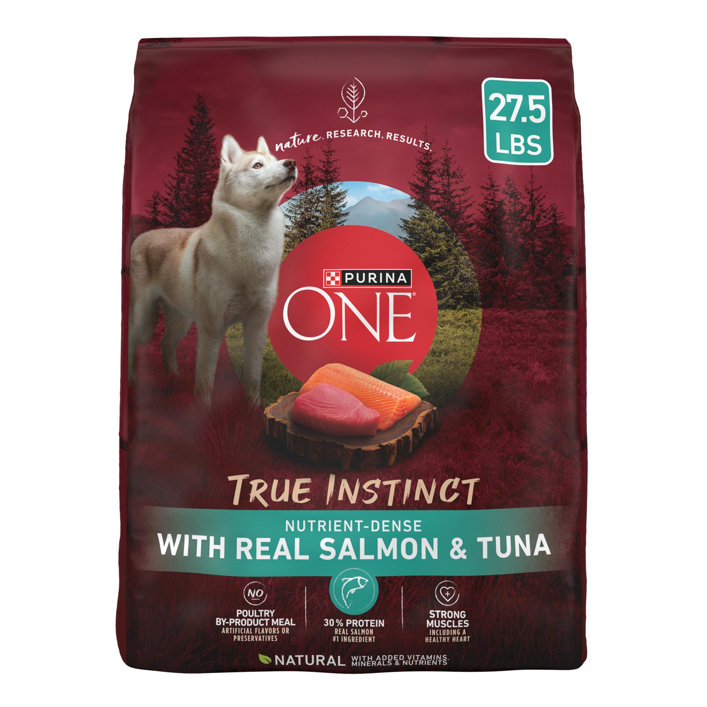 Purina ONE True Instinct With Real Salmon and Tuna Natural With Added Vitamins, Minerals and Nutrients High Protein Dog Food Dry