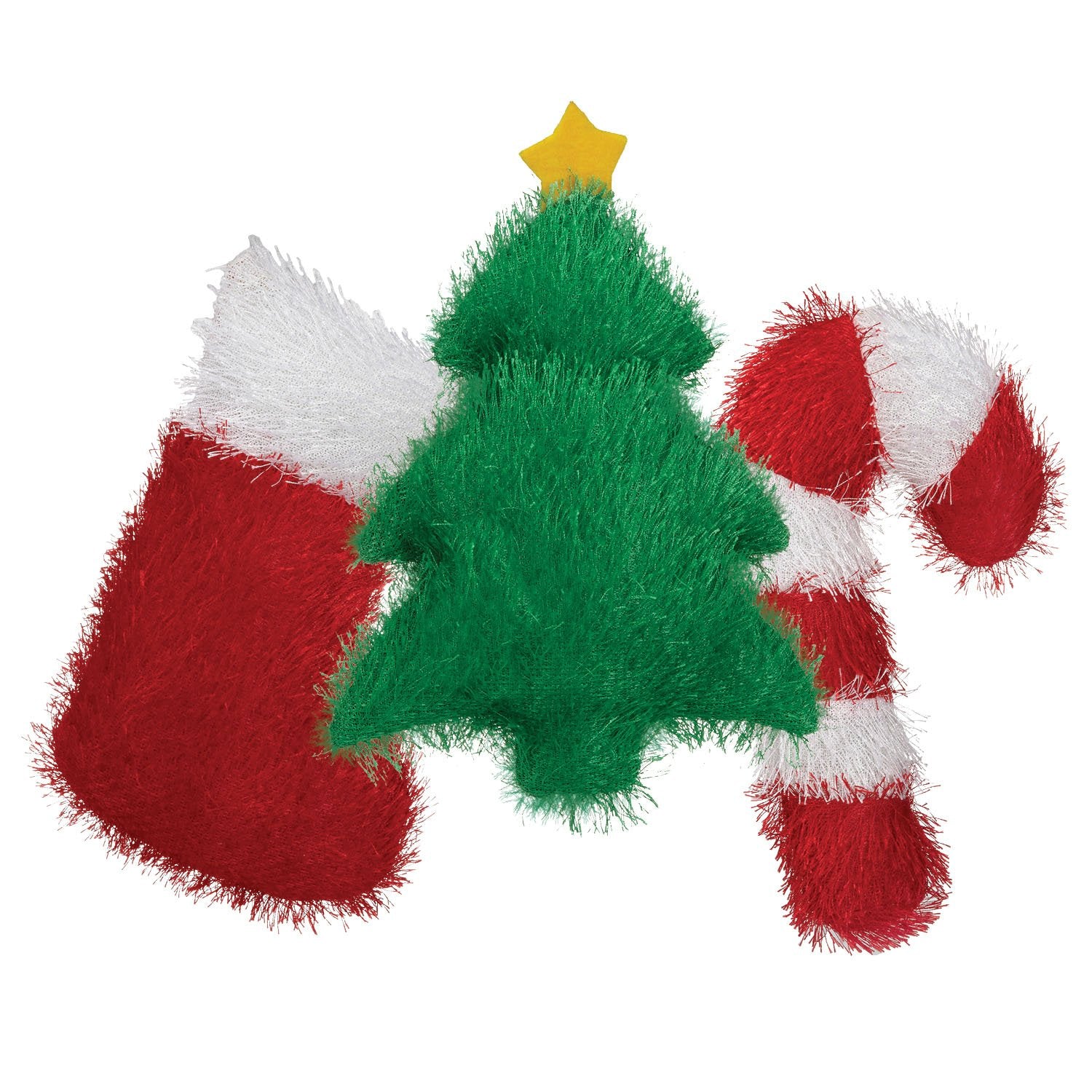 Zanies Holiday Fuzzle Stocking Dog Toys, 7