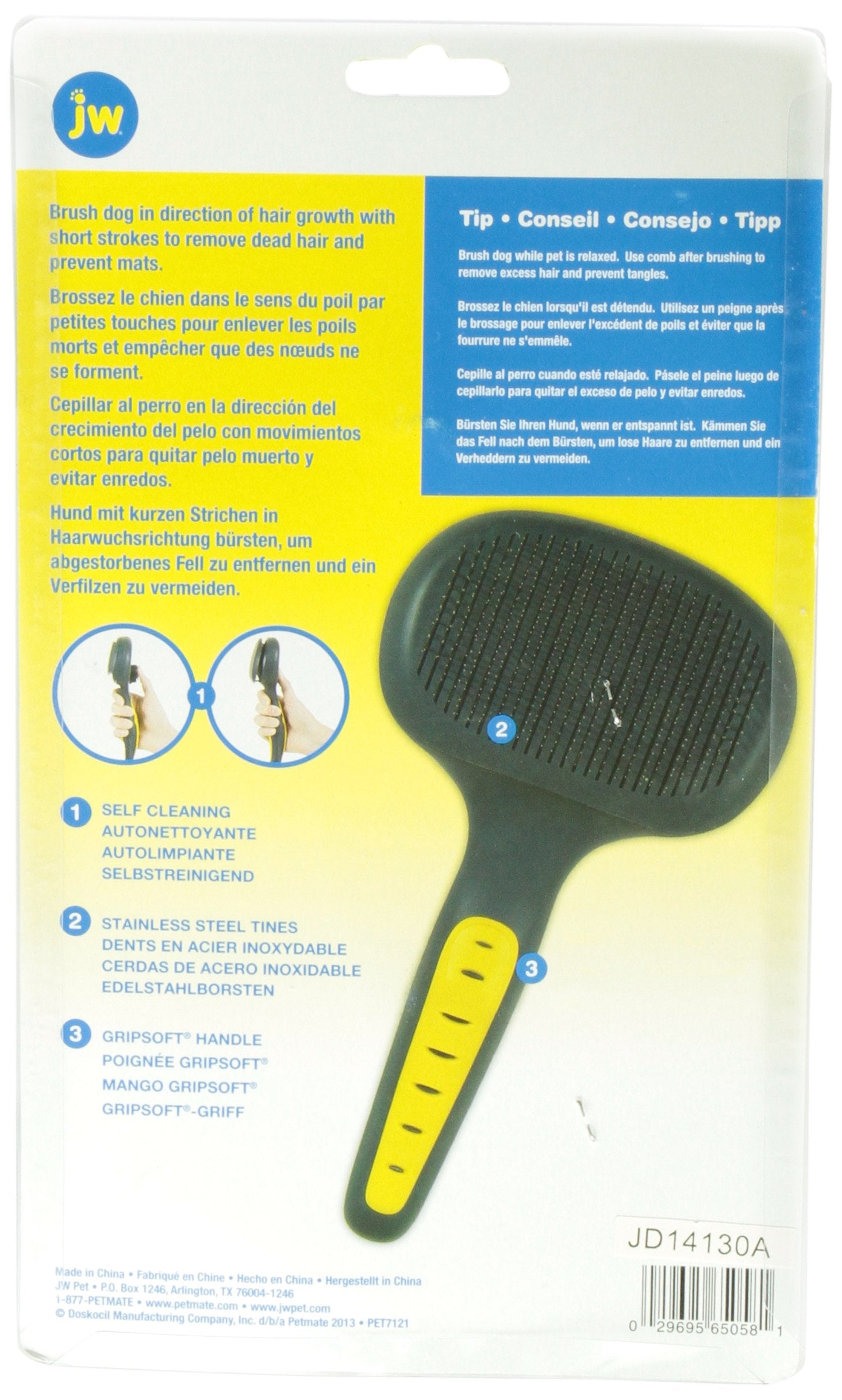 JW Pet Company Self-Cleaning Slicker for Large Dog