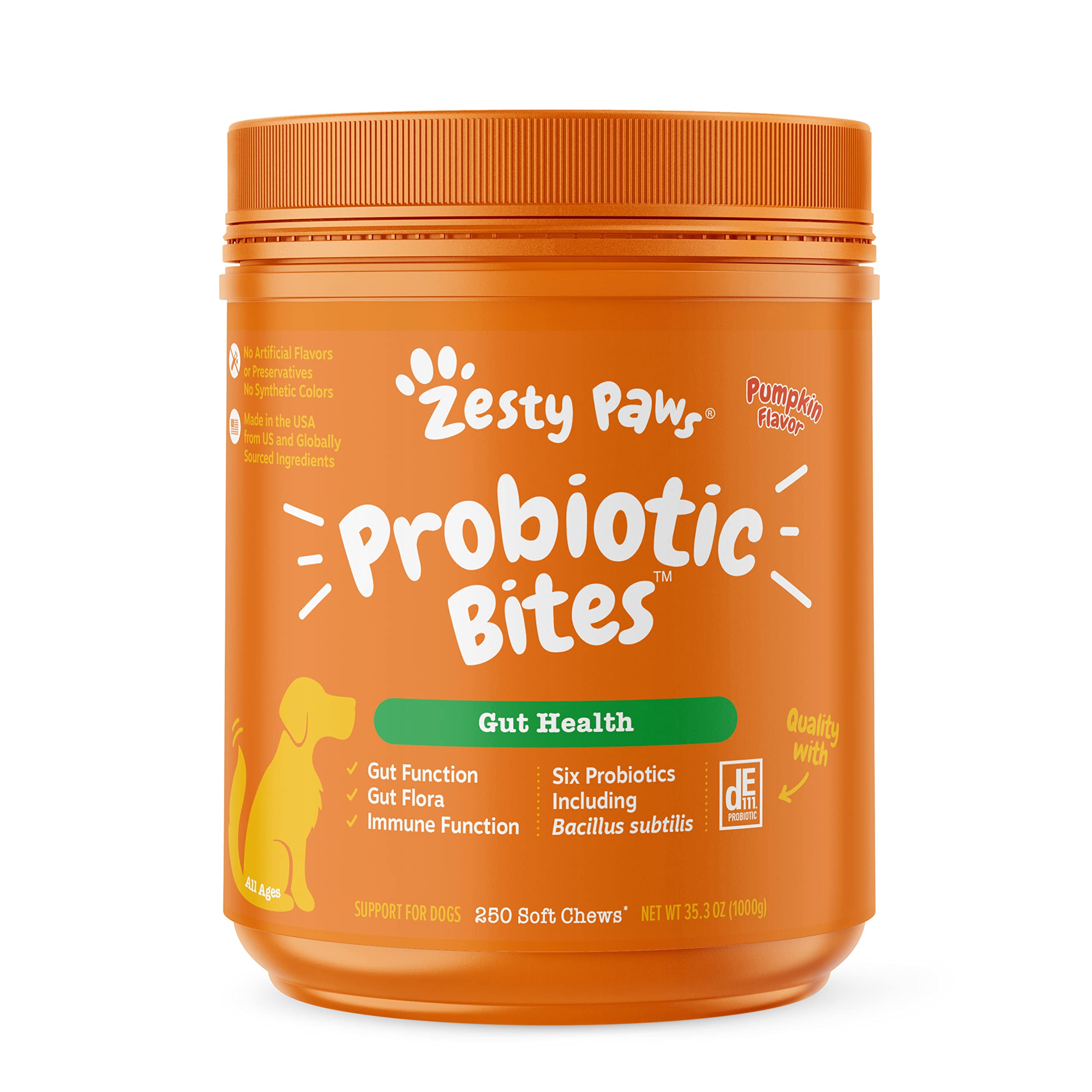Zesty Paws Probiotic for Dogs - Probiotics for Gut Flora, Digestive Health, Occasional Diarrhea & Bowel Support - Clinically Stu
