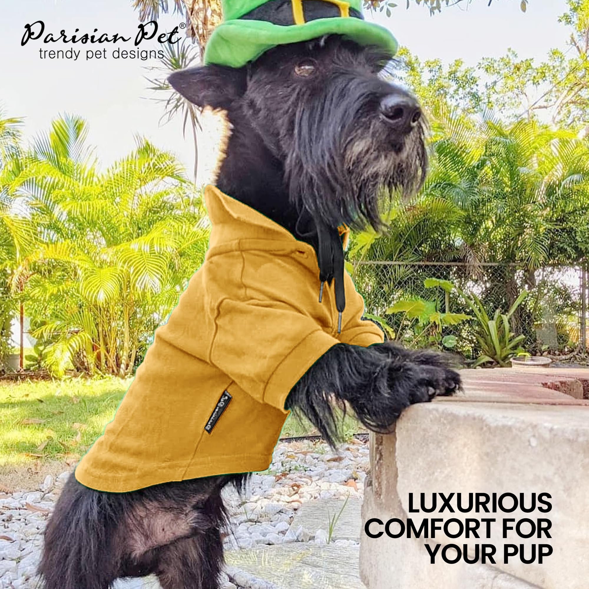 Parisian Pet Dog Polo Shirts - Breathable Cotton Shirt - Solid Yellow, Summer Pullover - Button Up Collar Polo For Large Dogs Xl