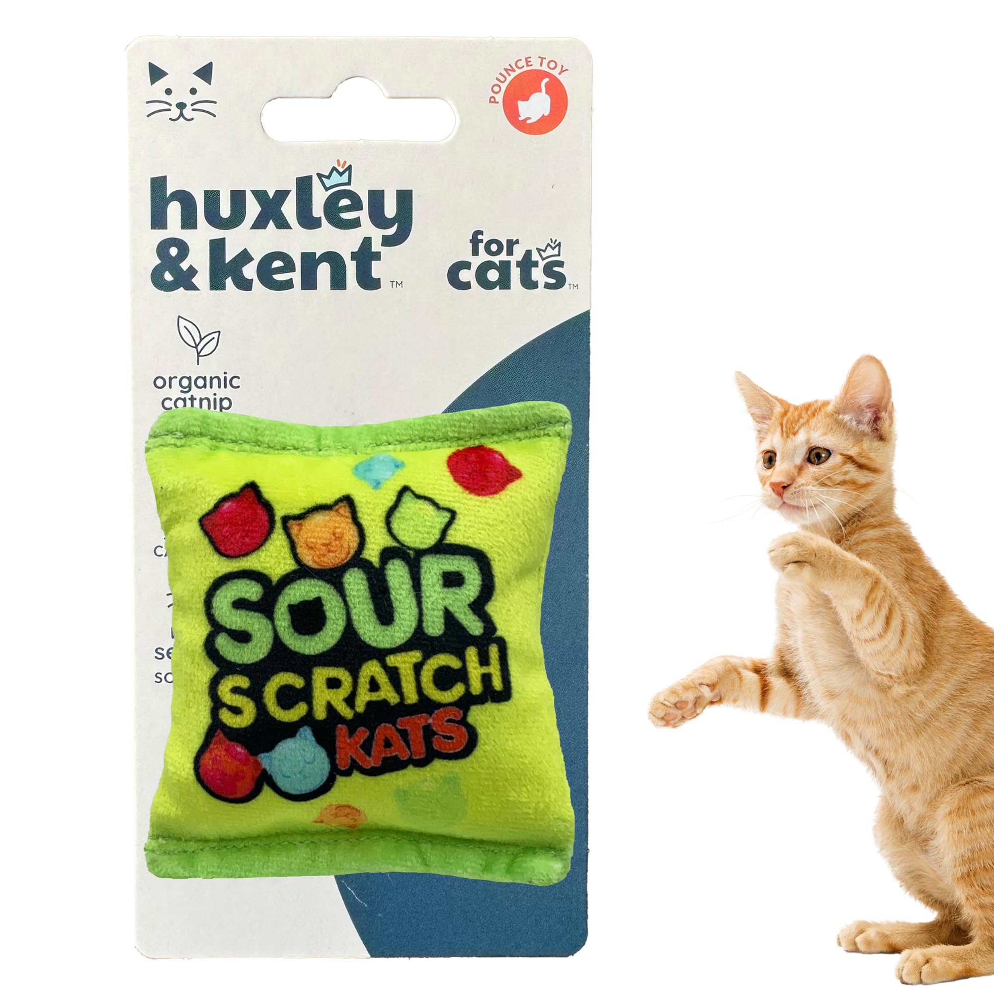 Huxley & Kent Plush Cat Toy | Sour Scratch Kats | Snack Attack Strong Catnip Filled Cat Toy | Plush Interactive Kitten And Cat Toy With Catnip And Crinkle | Kittybelles