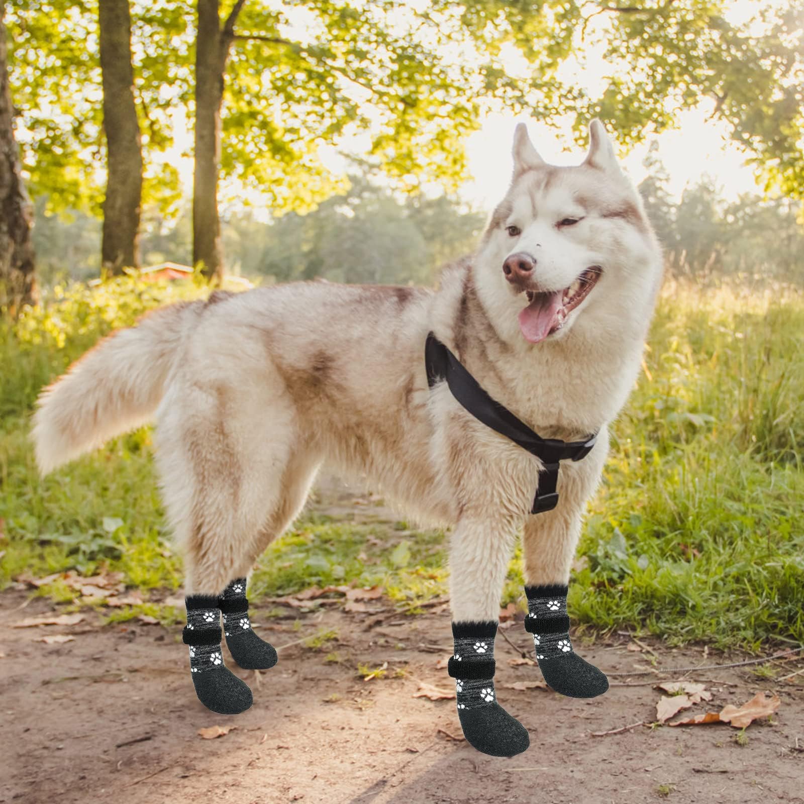 Kooltail Anti Slip Dog Socks For Hot/Clod Pavement To Prevent Licking Paws,Dog Booties For Hardwood Floors, Traction Rain Dog Boots&Paw Protectors Shoes With Grip For Small Medium Large Senior Dogs S