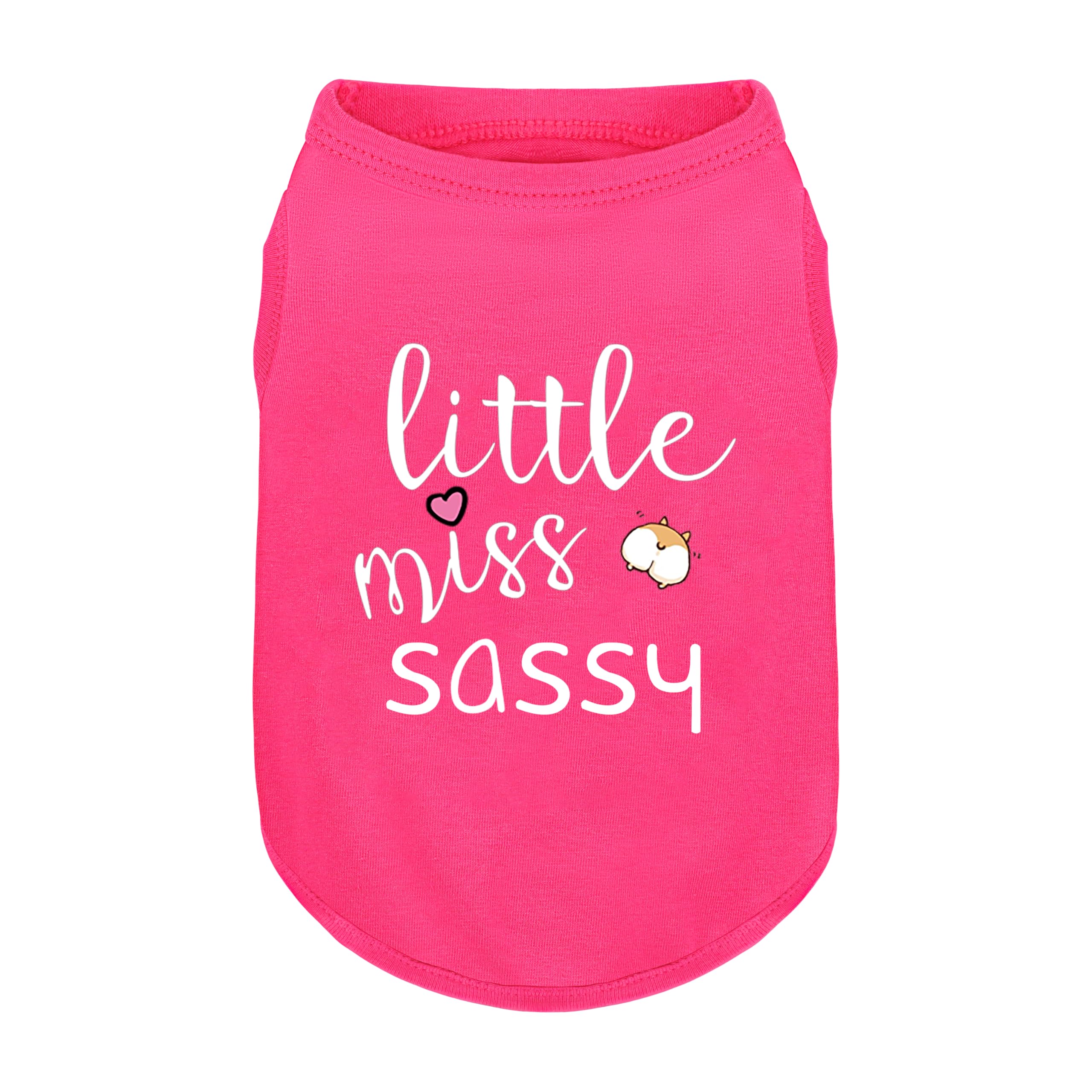 Pink Cotton Dog Shirt With 'Little Miss Naughty' Bee Print, Soft & Breathable Pet Apparel For Small To Large Dogs, Cute All-Seas