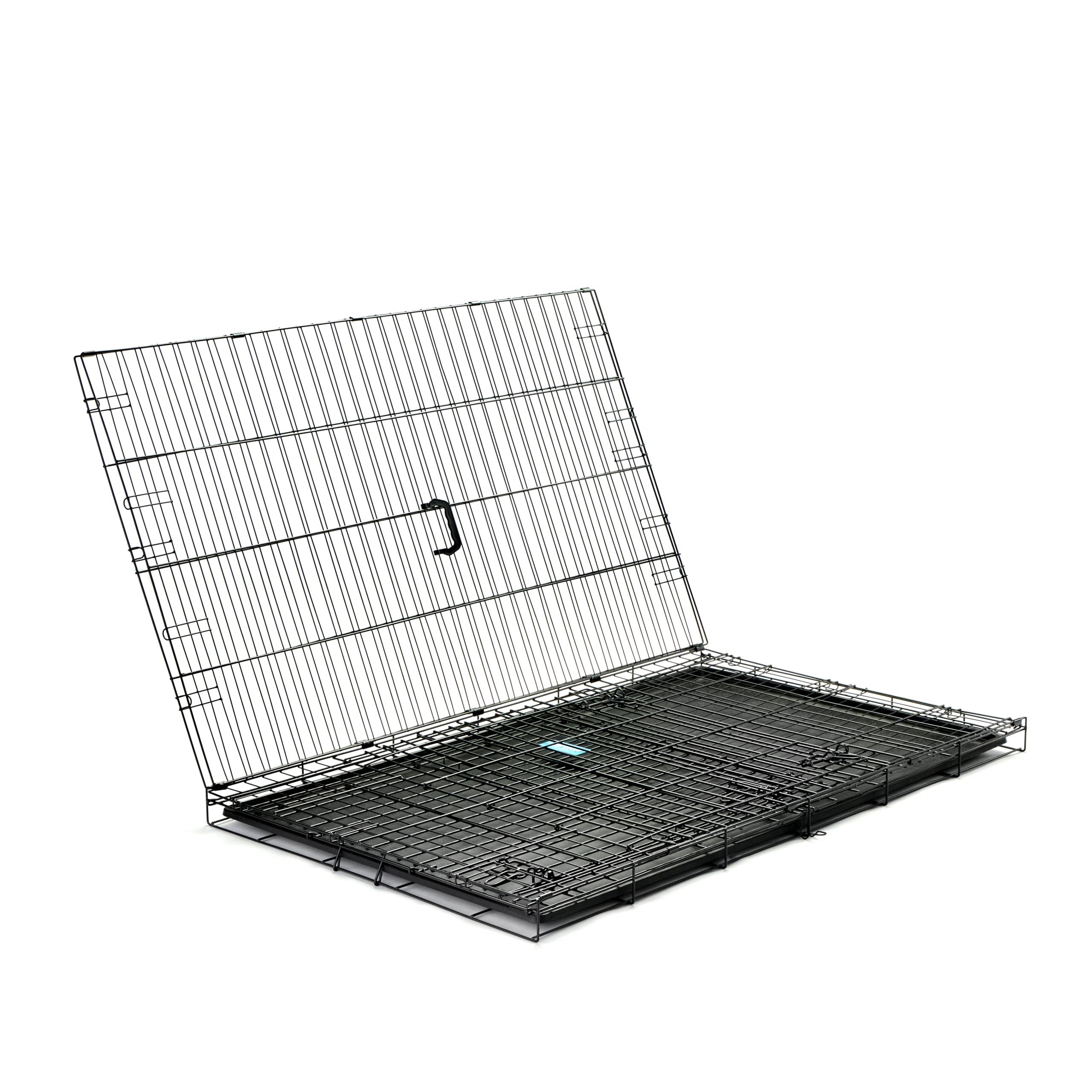 Secure And Compact Double Door Metal Dog Crate, Extra Large With Divider Panel