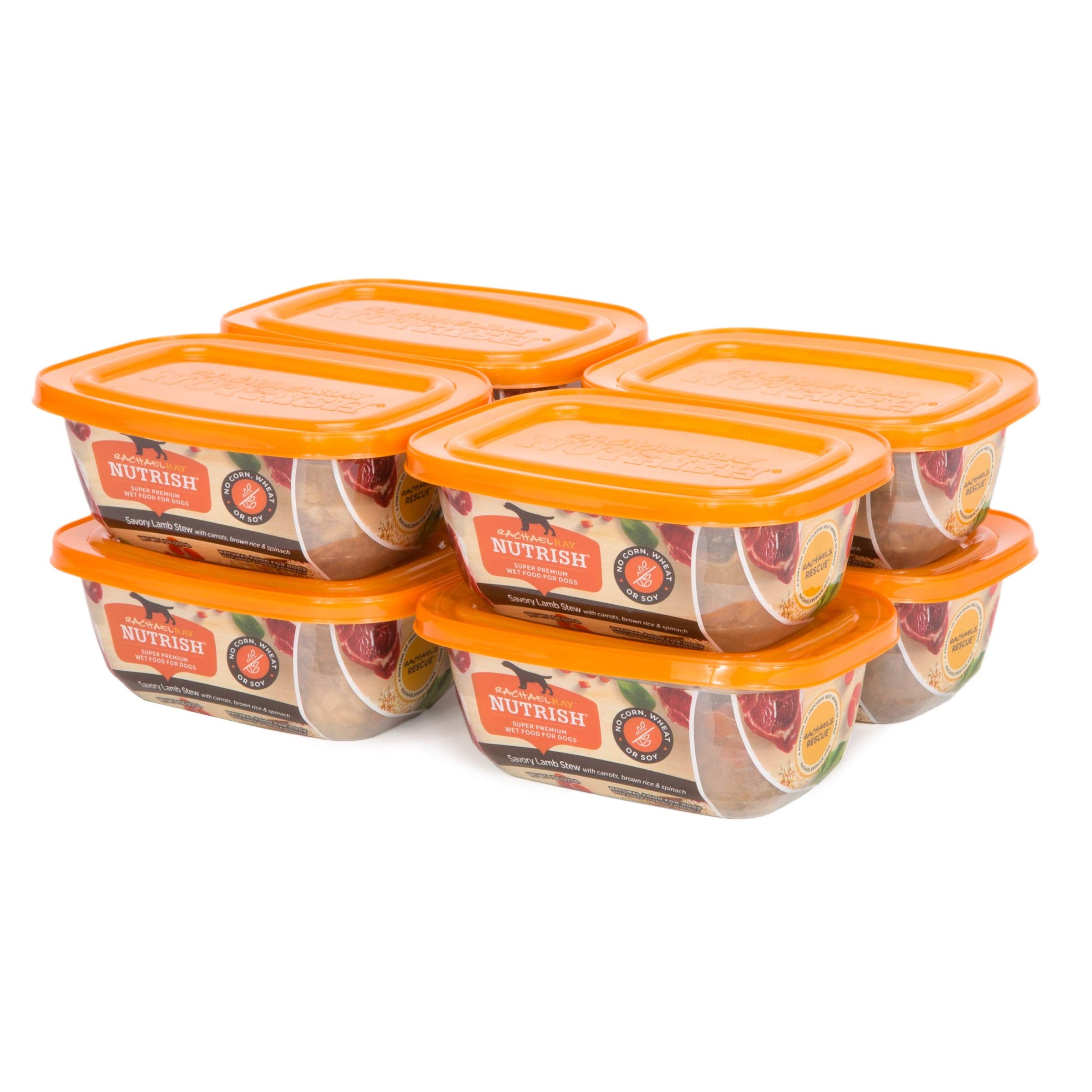 Rachael Ray Nutrish Premium Natural Wet Dog Food, Savory Lamb Stew Recipe, 8 Ounce Tub (Pack of 8)