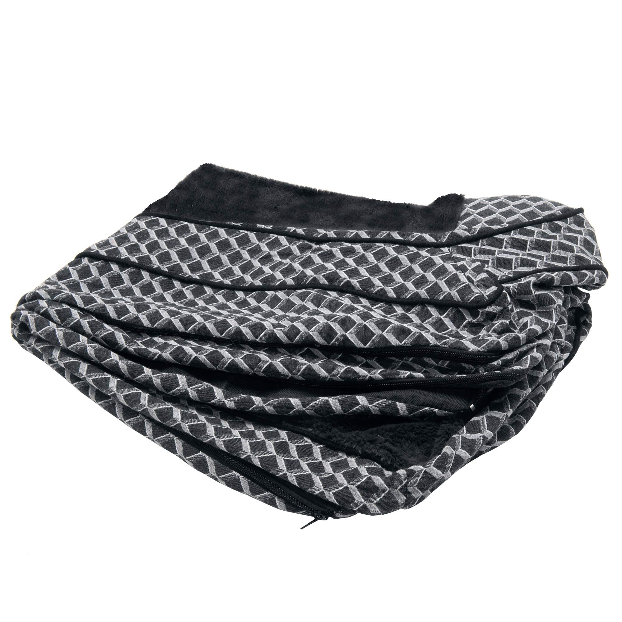 Furhaven Replacement Dog Bed Cover Comfy Couch Plush & D  Cor Sofa-Style, Machine Washable - Diamond Gray, Large