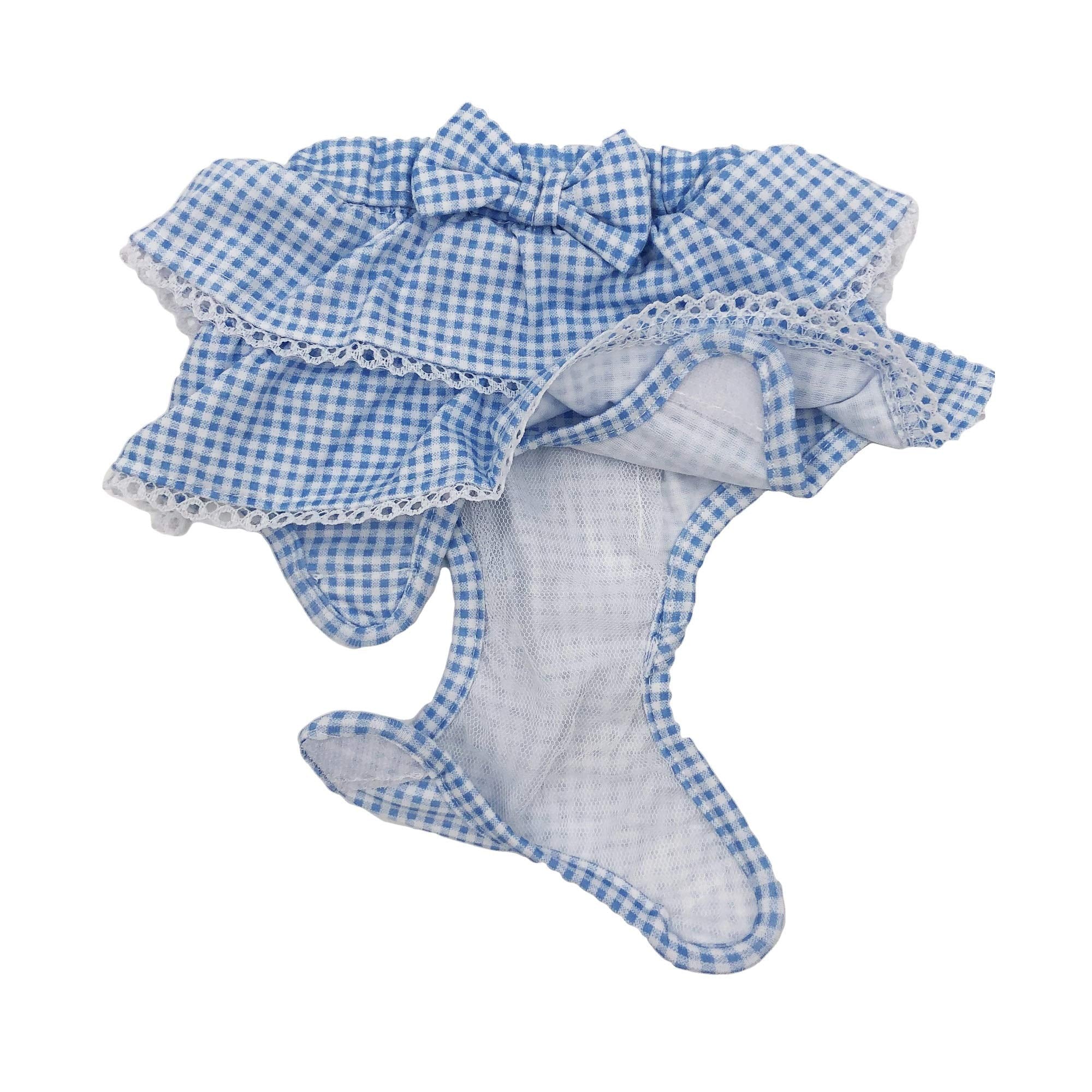 Funnydogclothes Dog Skirt Diaper Female Sanitary Pant Dress Ruffles Cotton Small Pet Cat (Medium: Waist 8' - 10', Pack Of 3 Colors)