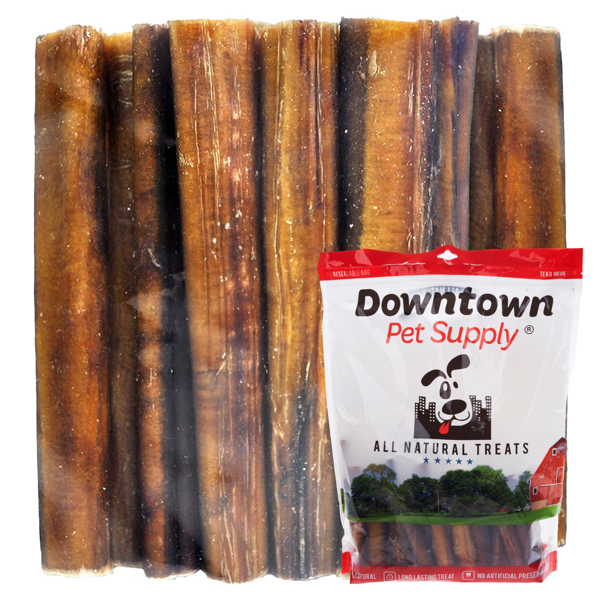 Downtown Pet Supply Bully Sticks for Dogs (6, 24-Pack, Jumbo) Non-GMO, Grain Free, Rawhide Free Dog Chews -Long Lasting and Low 