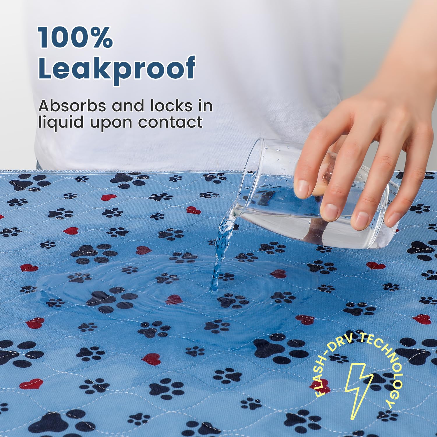 Washable Pee Pads For Dogs,4 Pack Extra Large 24''X36'' Super Absorbent Reusable Puppy Pads,Non-Slip 100% Waterproof Dog Pee Pad