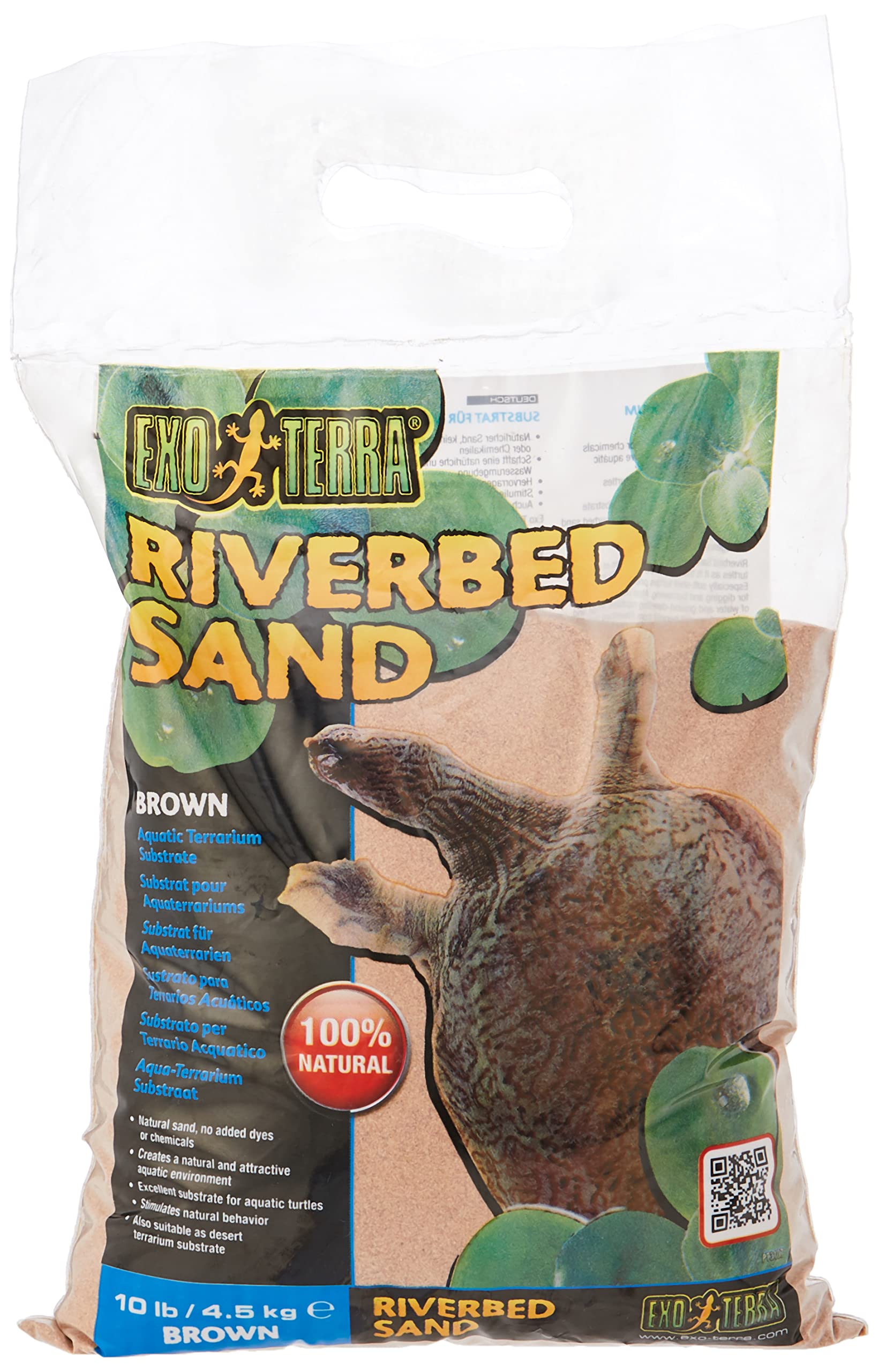 Exo Terra Riverbed Sand, 10-Pounds - Real Riverbed Sand With No Added Dyes Or Chemicals