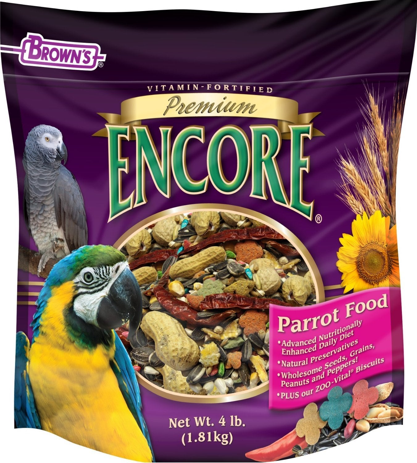 F.M. BrownS Encore Parrot Food, 4-Pound