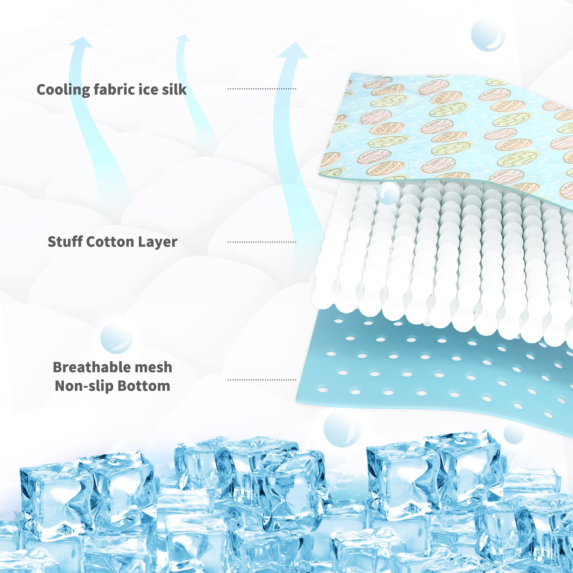 Nwk Pet Cooling Mat -39 X 27.5 Ice Silk Cooling Mat For Dogs & Cats Portable & Washable Pet Cooling Blanket, Car Seats, Beds For