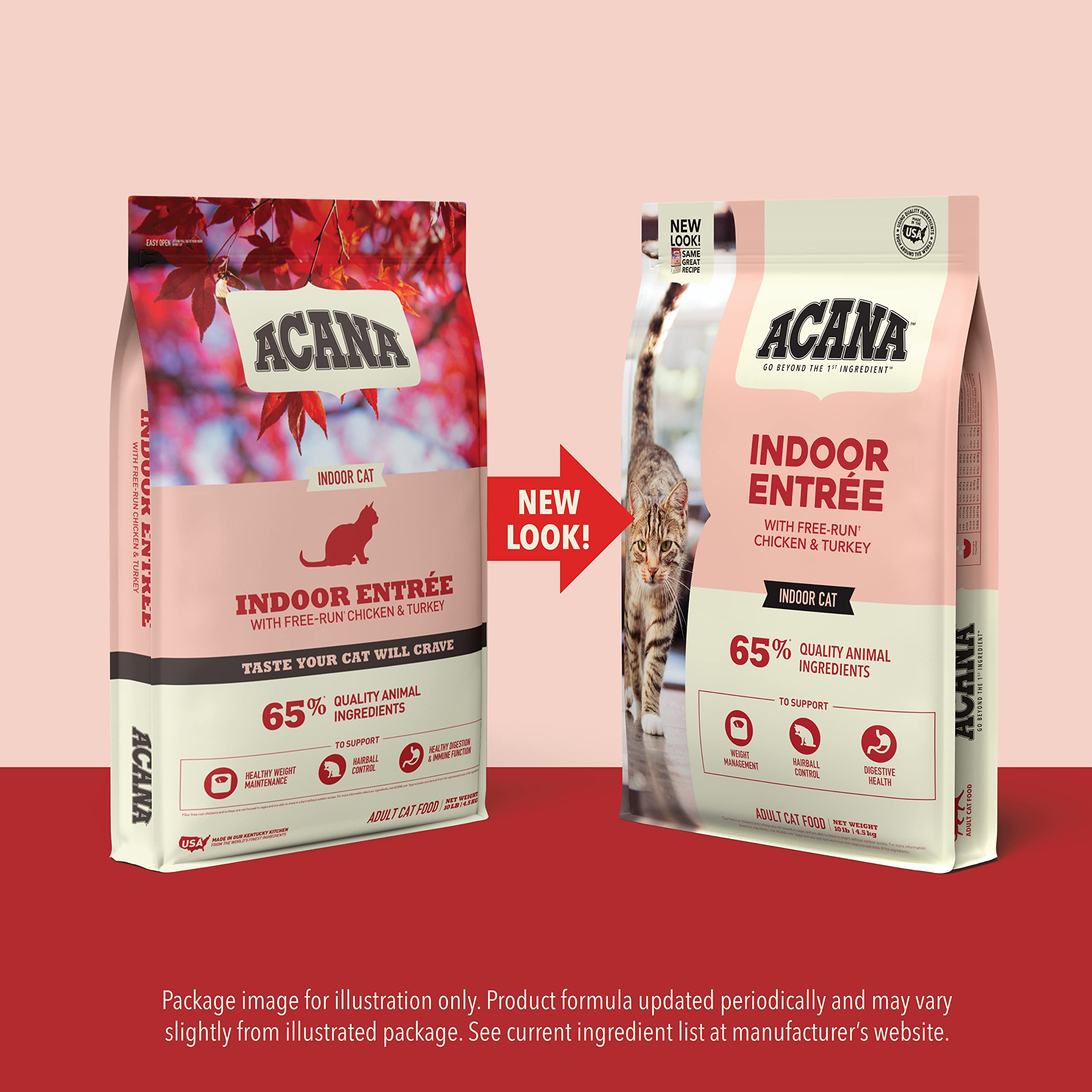 ACANA Indoor Entree Dry Cat Food, Free Run Chicken and Turkey Recipe, 4 lb