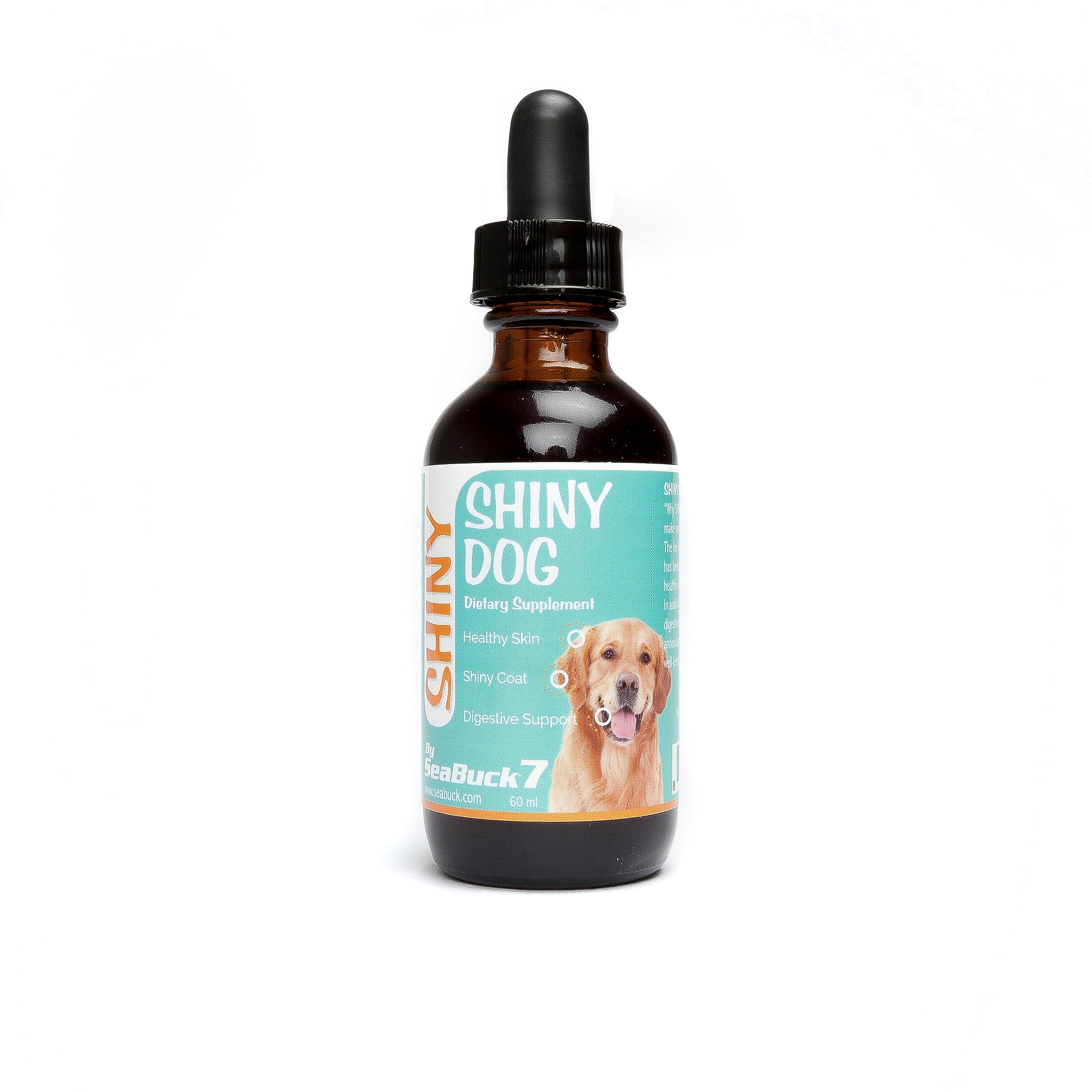 SeaBuck 7 Shiny Dog Sea Buckthorn Oil to Improve Dog Health (2-4 Month Supply, 60ml) - Supports Shiny Coat, Healthy Digestion, a