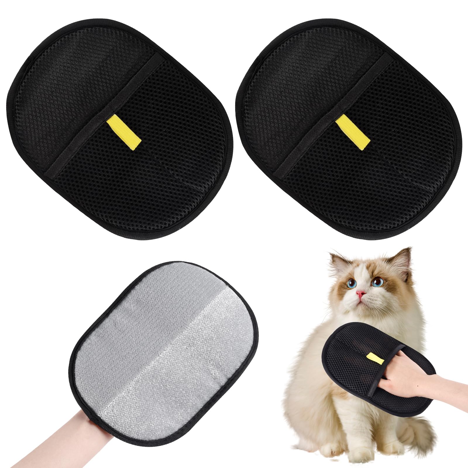Sophisticate Pack Of 2 Double Sided Grooming Glove, DoubleSided Grooming Glove For Pets, Shoes For Static Removal, Pet Hair Rem