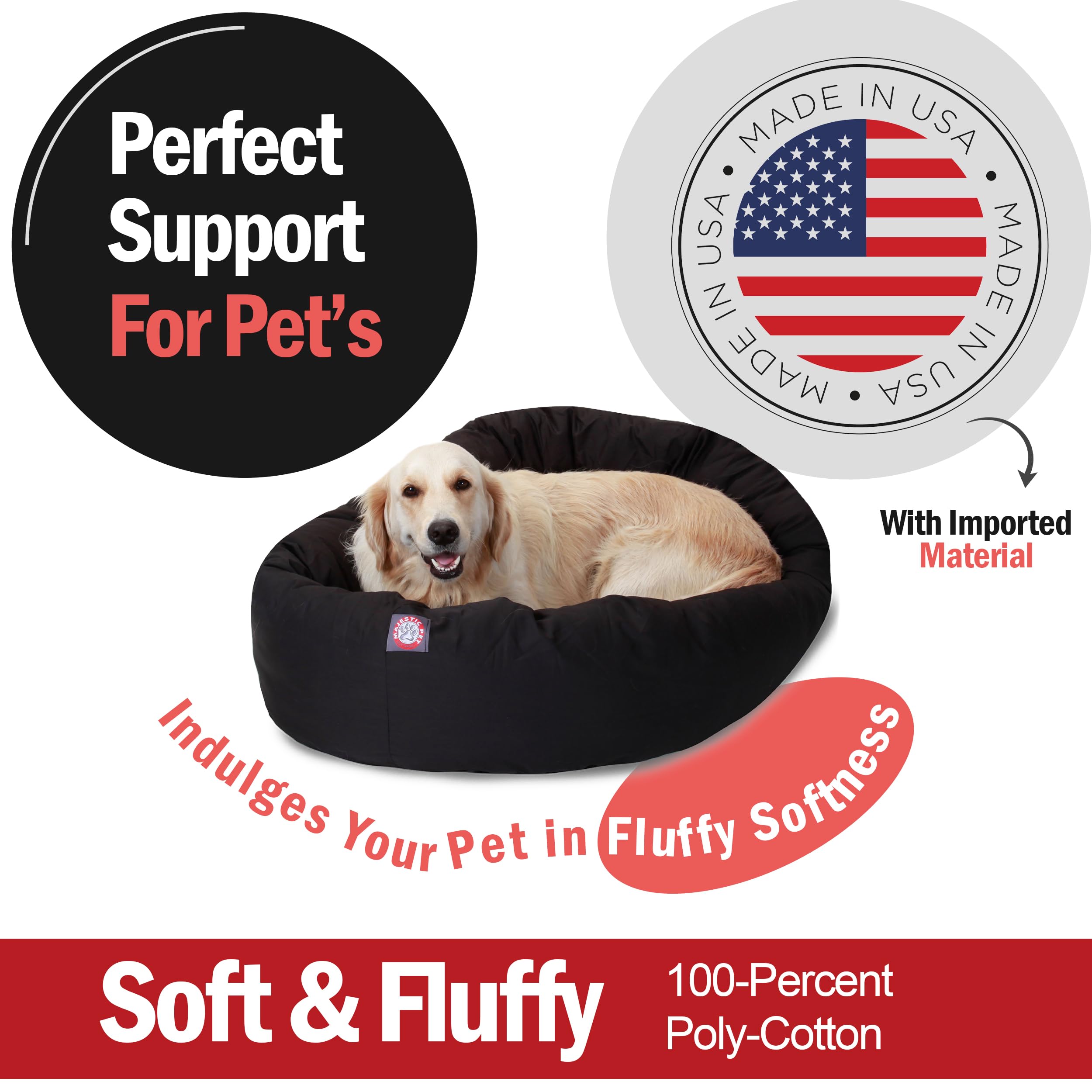Majestic Pet 40 Inch Back Bagel Dog Bed Products