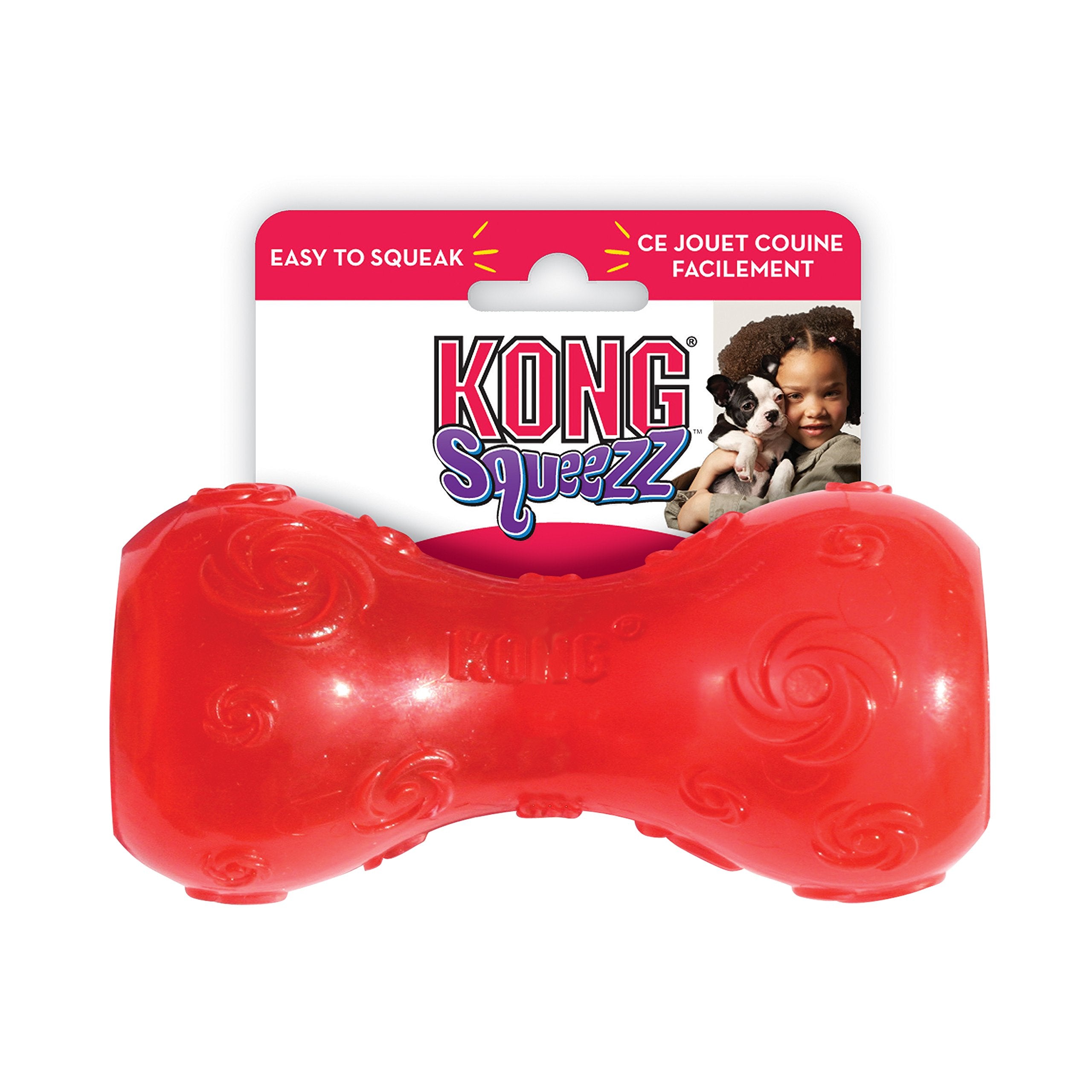 Kong Squeezz Dumbbell Dog Toy, Small, Colors Vary