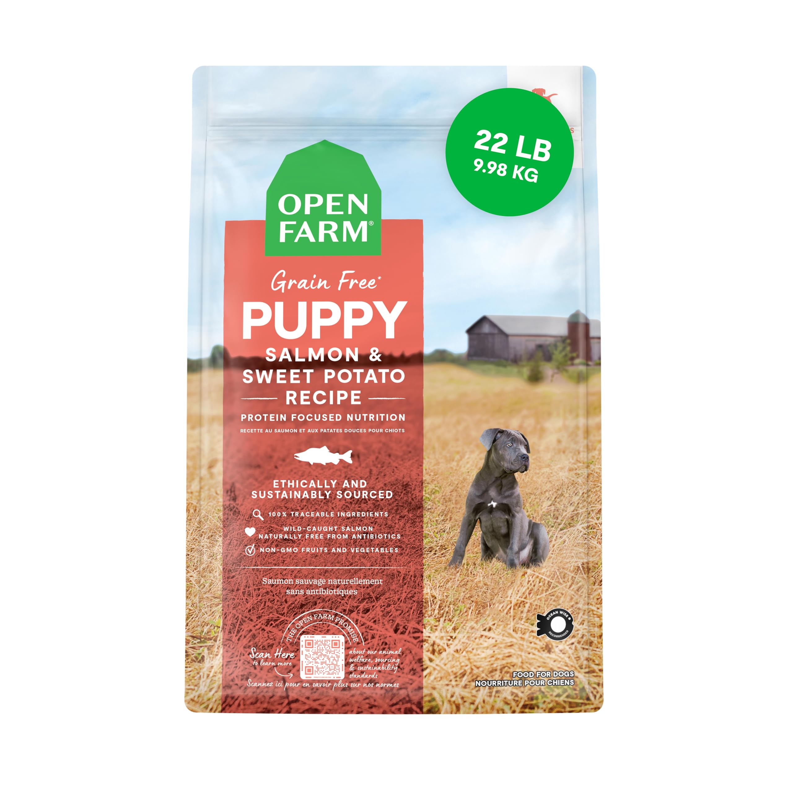 Open Farm, Grain-Free Dry Dog Food for Puppies, Protein-Packed Kibble, Sustainably & Ethically Sourced Ingredients, Non-GMO Vegg