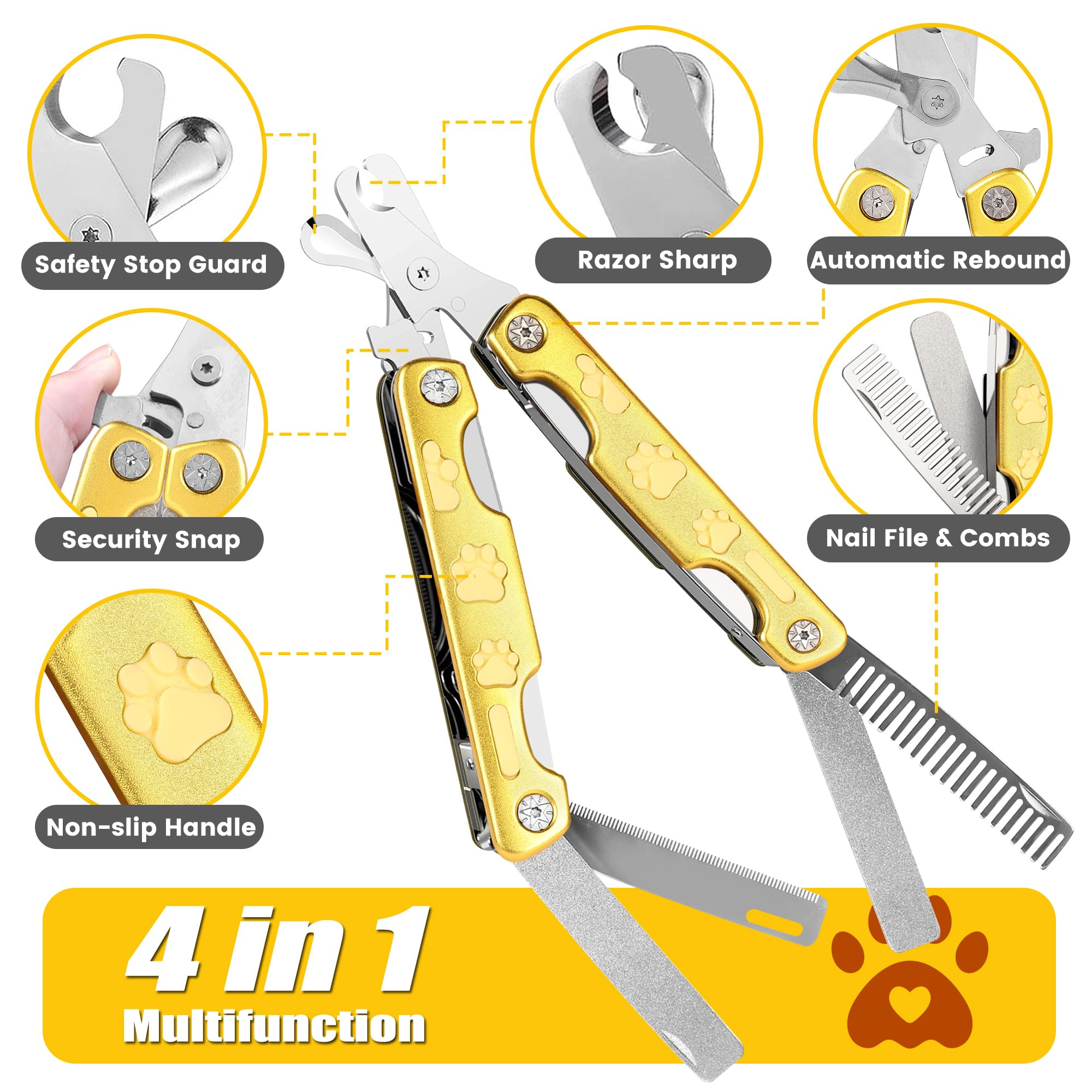 Heavy Duty Dog Nail Clippers For Thick Nail ?Cut Nails Like Butter?, Quite Sharp Pet Nail Clippers For Large Dogs, Easy & Safe D
