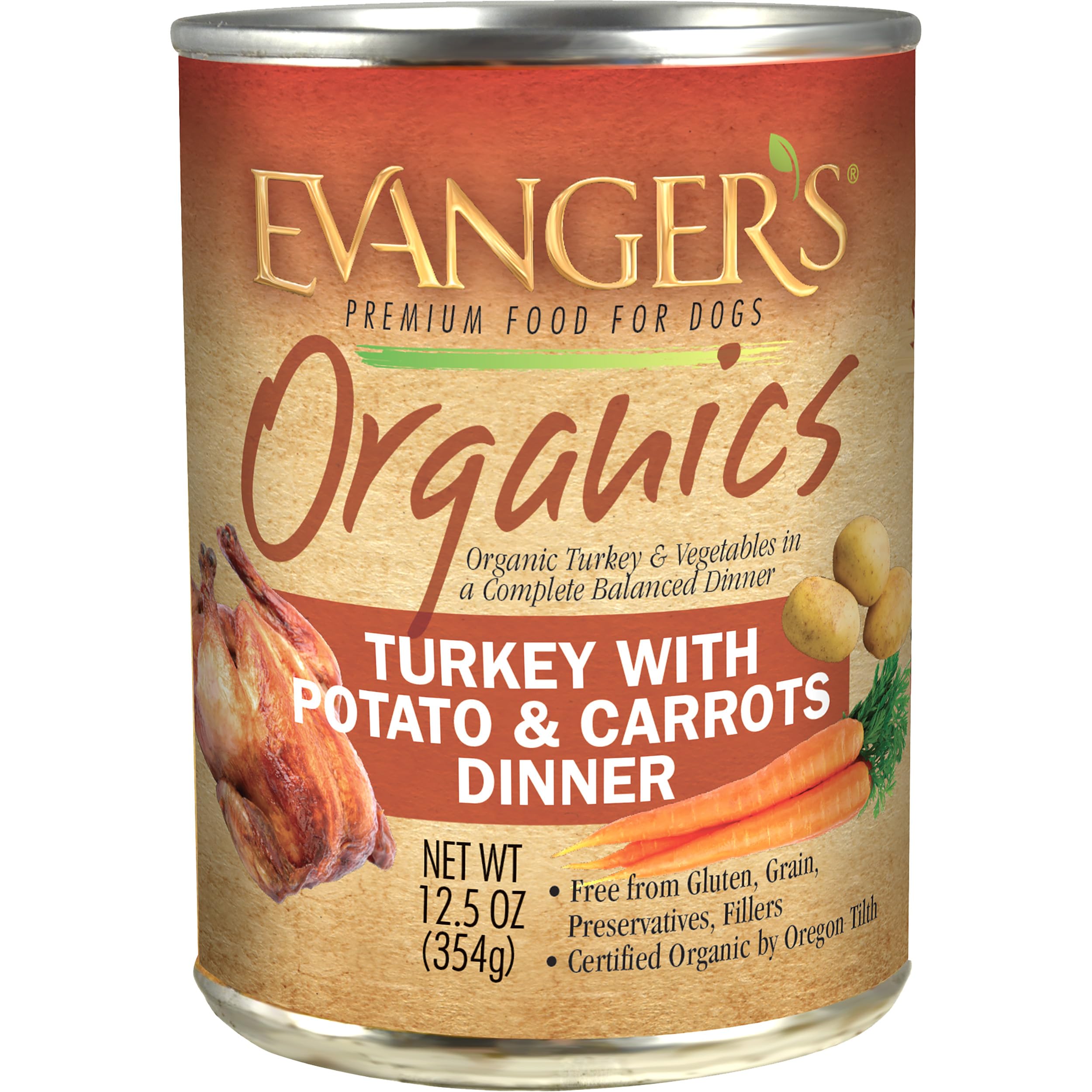 EvangerS 100-Percent Organic For Dogs Turkey With Potato And Carrots Dinner, 12 Pack