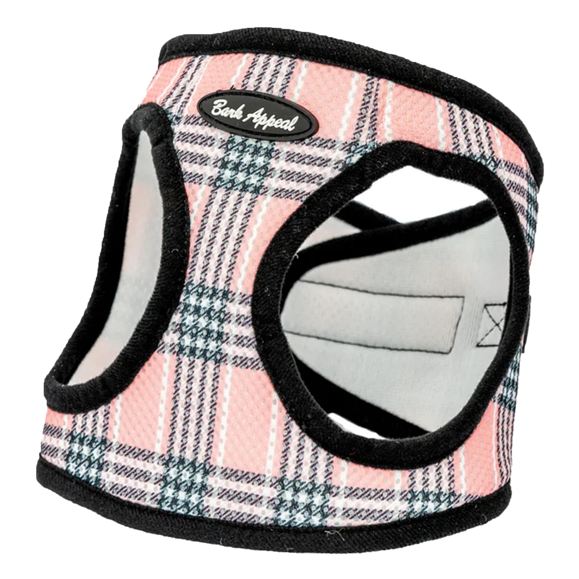 Bark Appeal Pink Plaid Step-In Dog Harness For Small-Medium Pets – Updated Sizing, Re-Measuring Is Essential – Soft Vest Harness – Anti-Choke With Adjustable Strap & Heavy Duty Clip – Xs