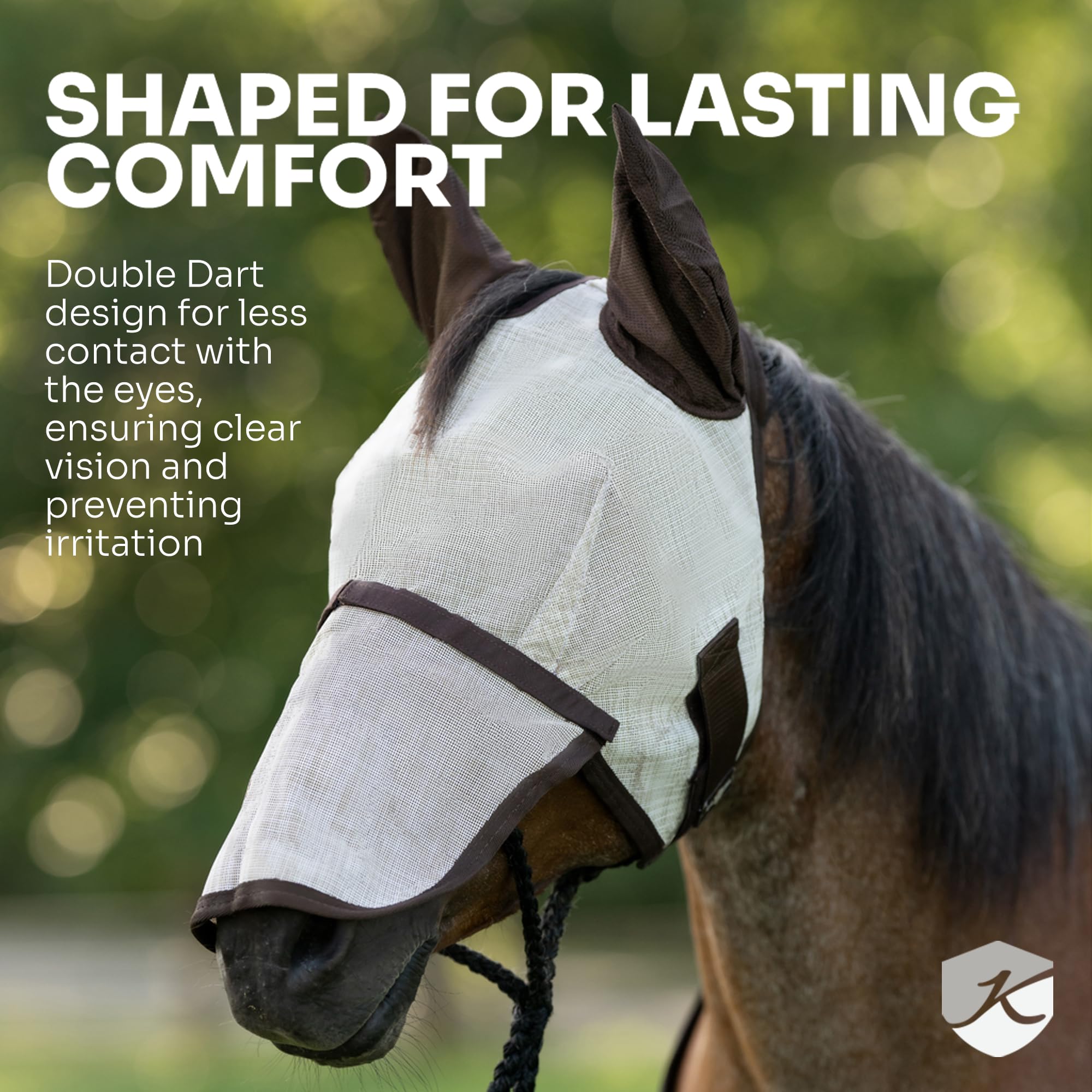 Kensington Fly Mask w/Web & Nose Size: Medium Color: 121-Deluxe Black