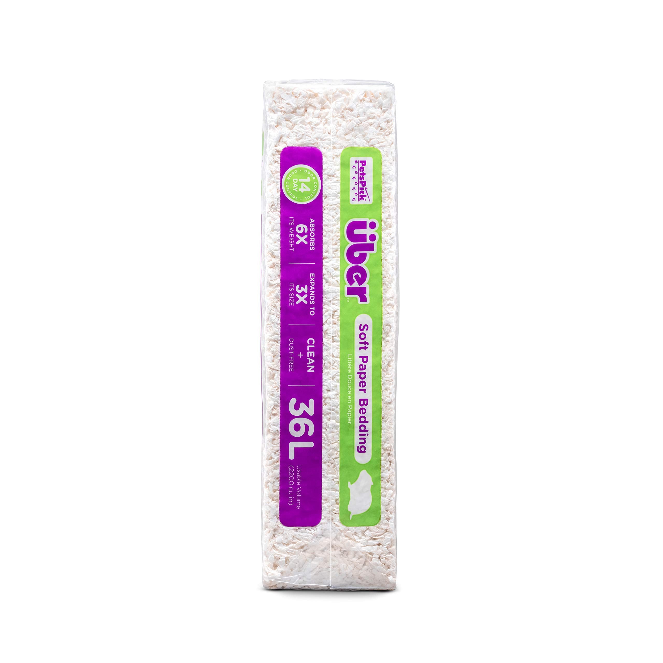 PETSPICK Uber Soft Paper Pet Bedding for Small Animals, White, 36L