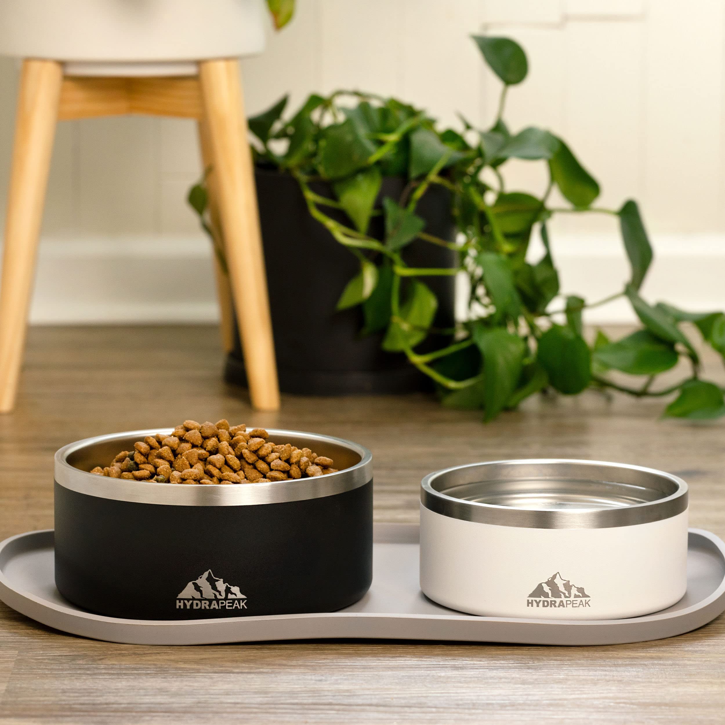 Hydrapeak Dog Bowl; Non Slip Stainless Steel; Water and Food Dish; Large Sized and Small Dogs; 32oz 64oz; Multiple Sizes; 4 Cup