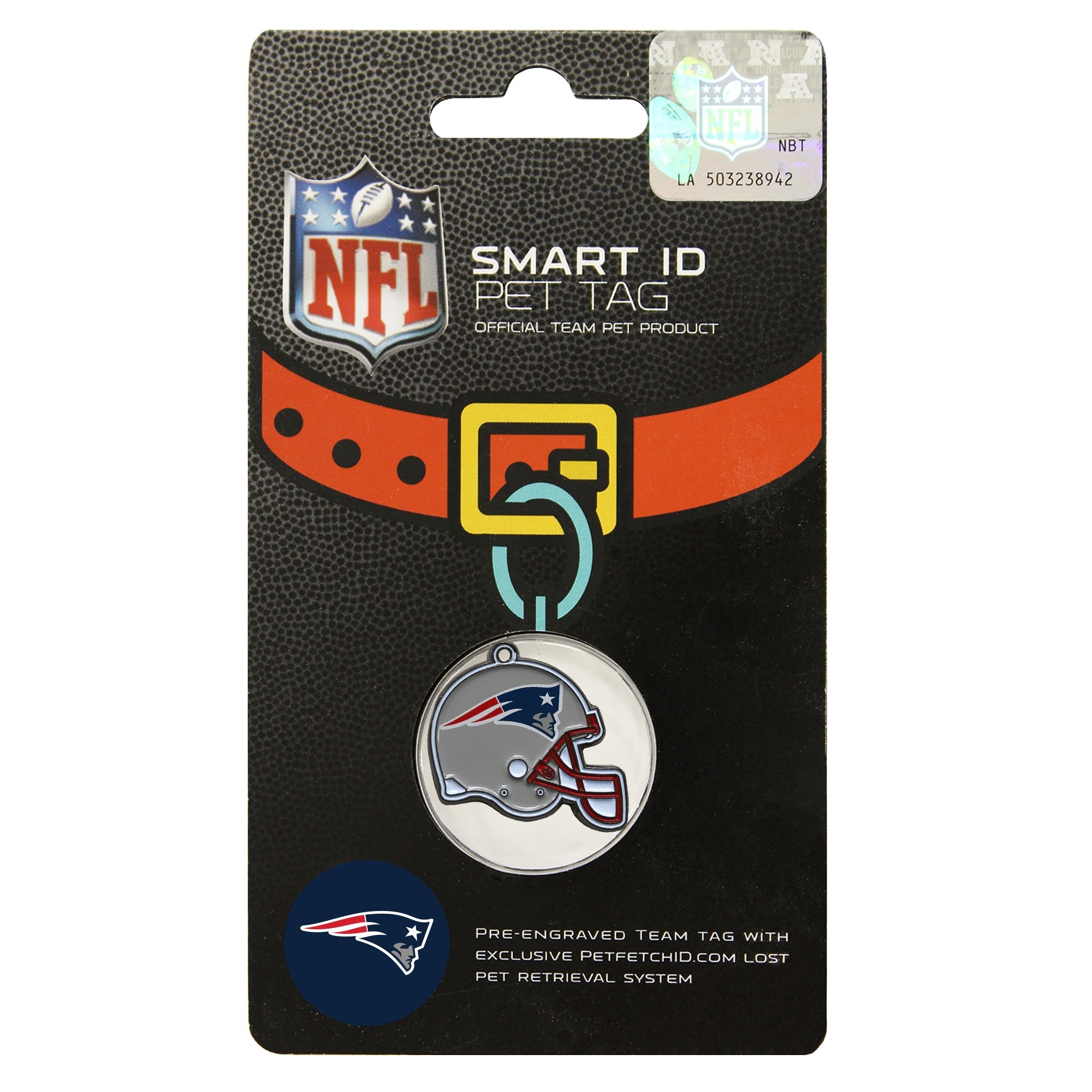Nfl Dog Tag - New England Patriots Smart Pet Tracking Tag. - Best Retrieval System For Dogs, Cats Or Army Tag... Any Object You'