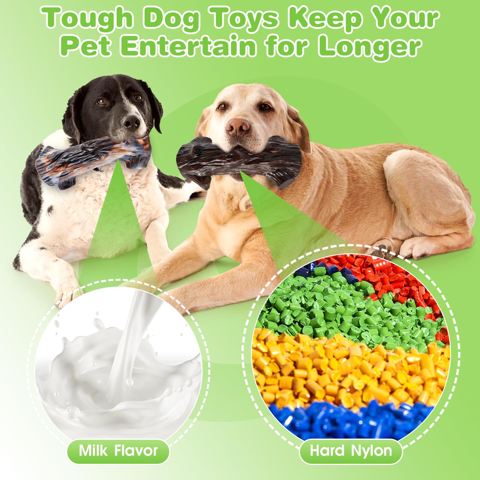 Jeefome Dog Toys For Aggressive Chewers: 2 Packs Indestructible Dog Toys - Tough Chew Toys For Large, Medium,Small Breed To Keep