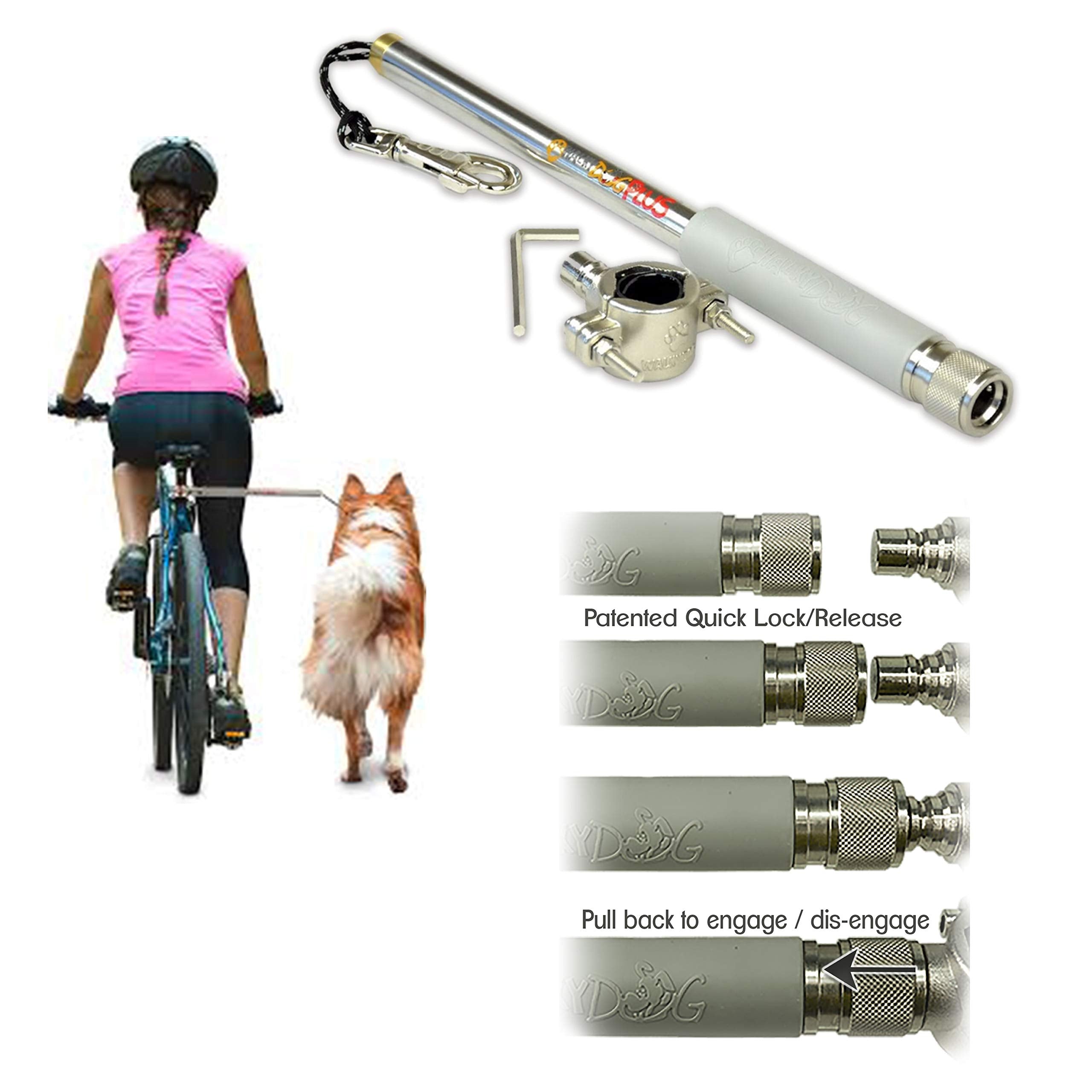Walky Dog Leash Bike Attachment Plus Leash Hands Free Dog Bicycle Exerciser Leash 550-Lbs Pull Strength Paracord Leash Military Grade