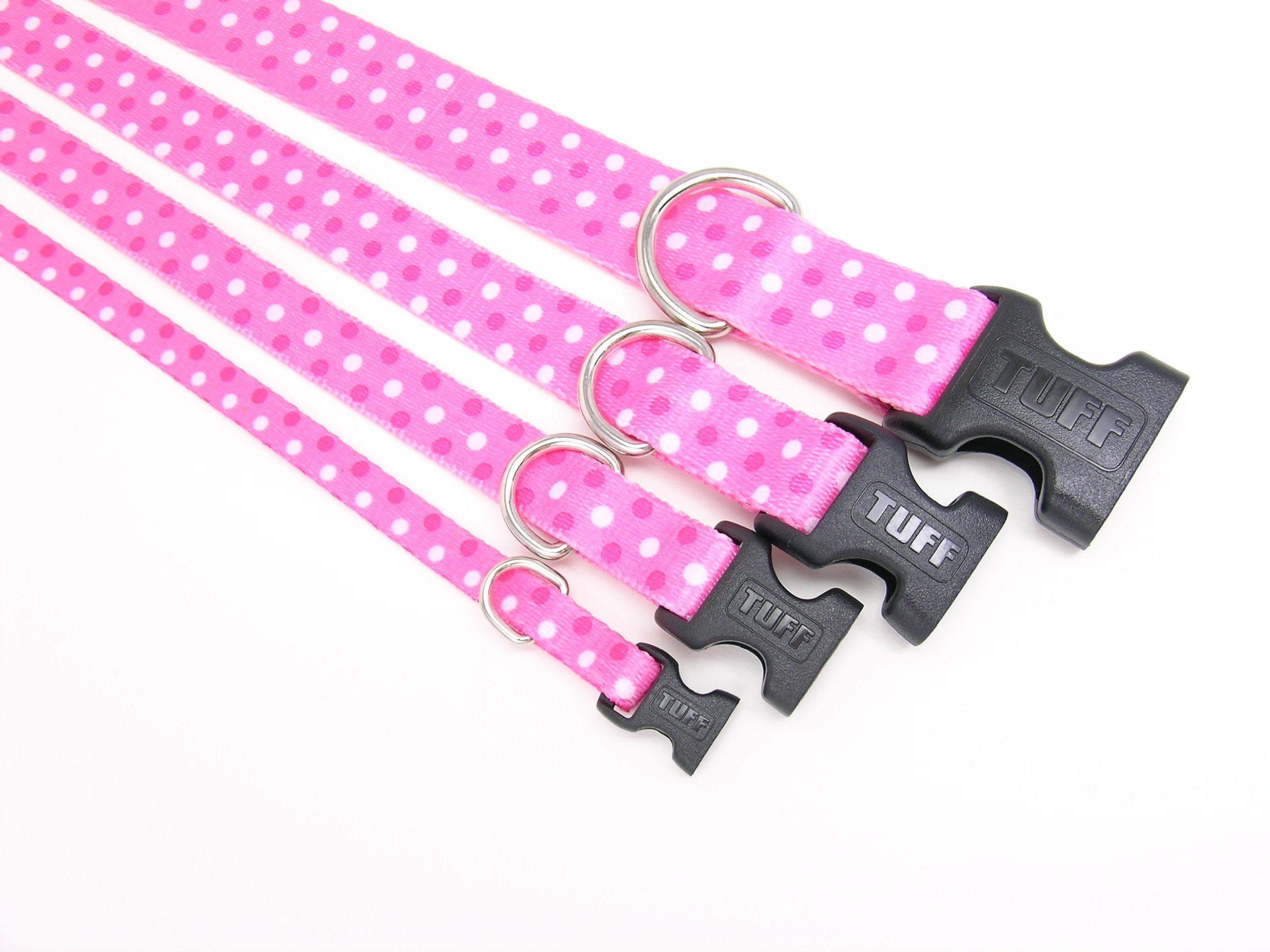 Coastal Pet Products #6621 3/4 Inch Wide X 20 Inch Long Pet Attire Adjustable Collar - Pink Dots