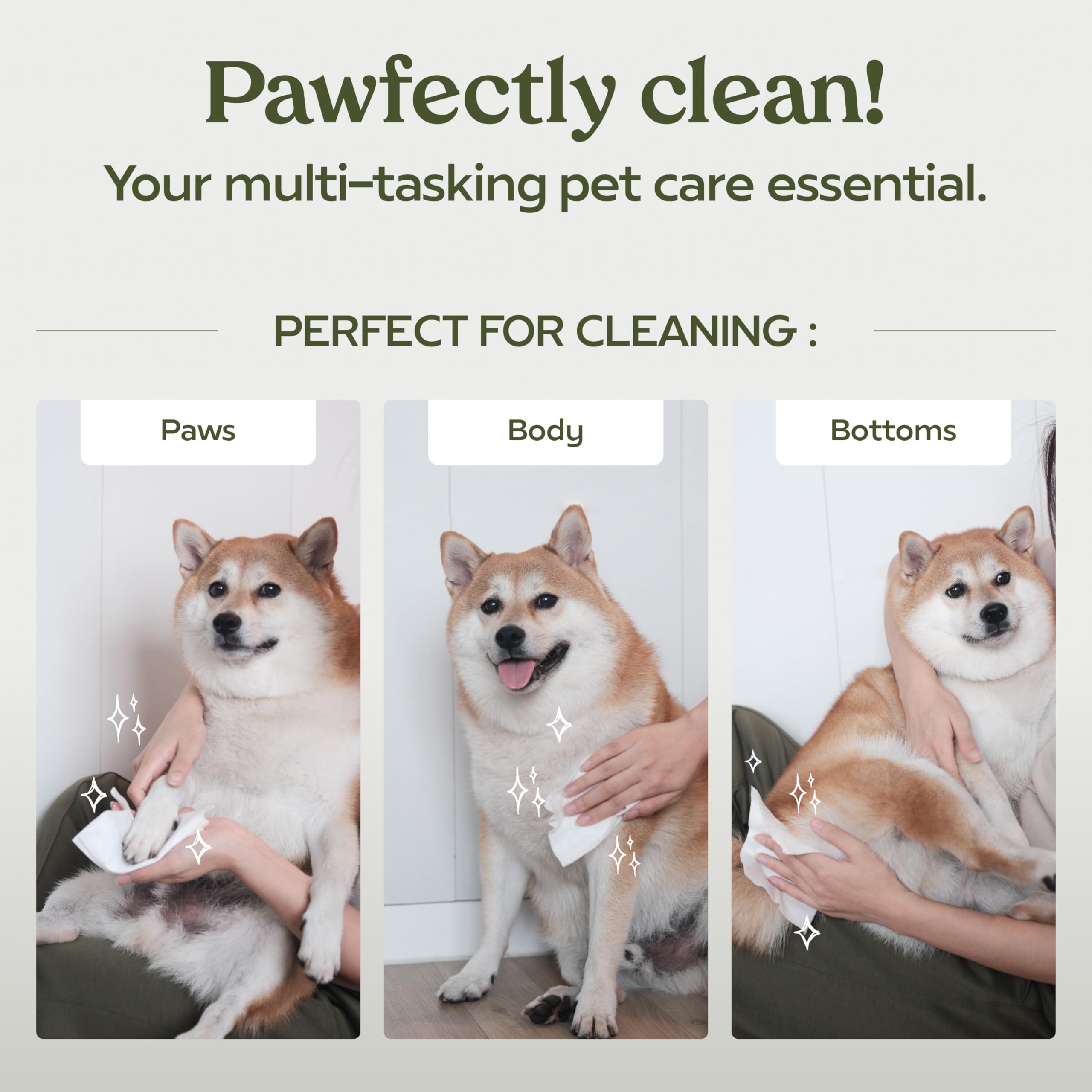 Pawfume Dog Wipes 4 X 100 Count, Pet Wipes - Hypoallergenic & Gentle Dog Wipes For Eyes, Face, Butt, And Paws - Cleaning & Deodo