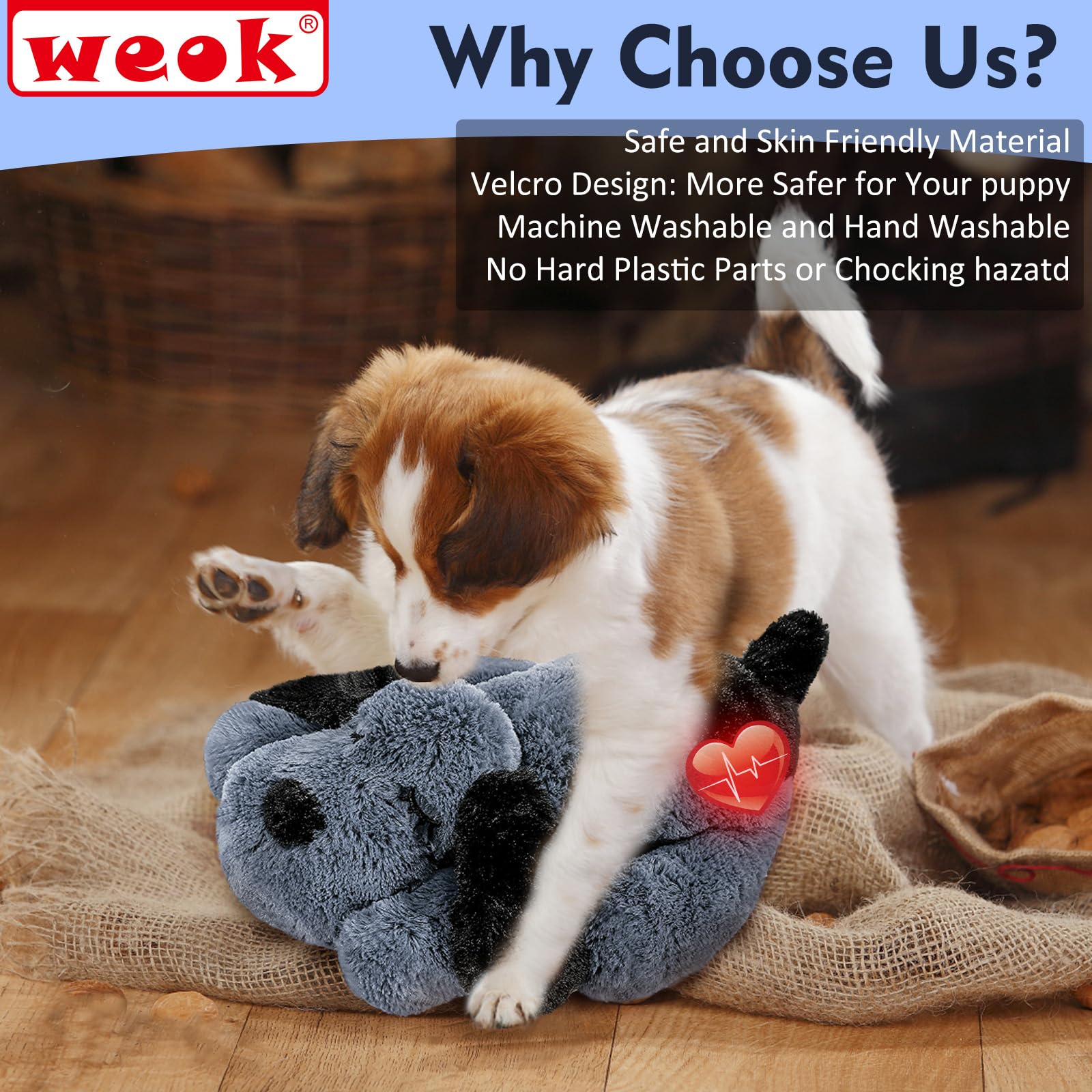 Heartbeat Dog Toy For Puppy- Heartbeat Helps For Dog Anxiety Relief And Calming Aid, Puppy Heartbeat Stuffed Animal Anxiety Calm