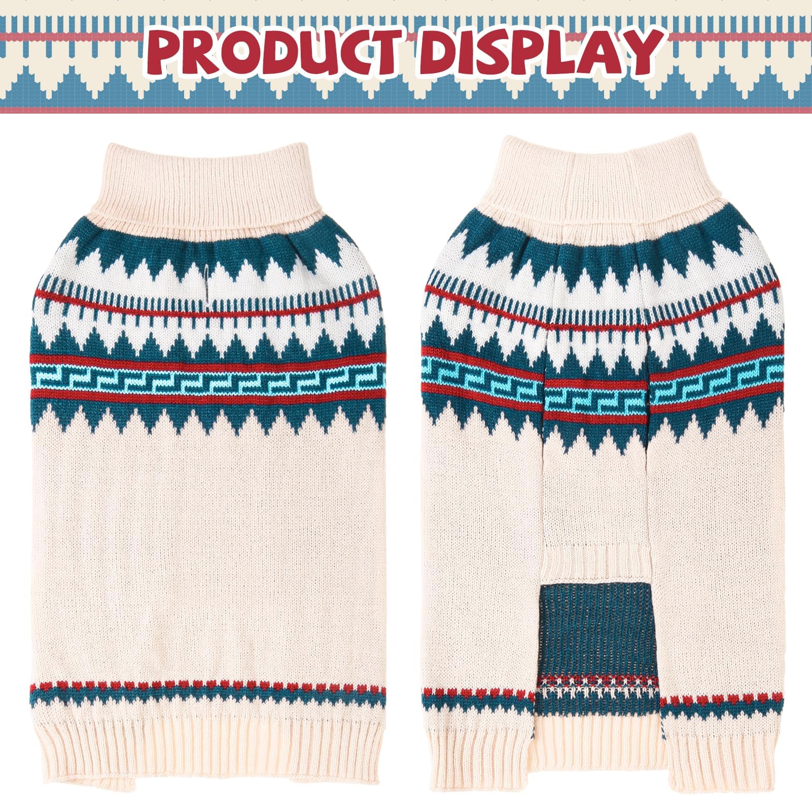 Bingpet Elastic Turtleneck Sweater For Medium Large Dogs - Sleeveless Knit Puppy Sweater For Girls Boys - Christmas Fall Winter