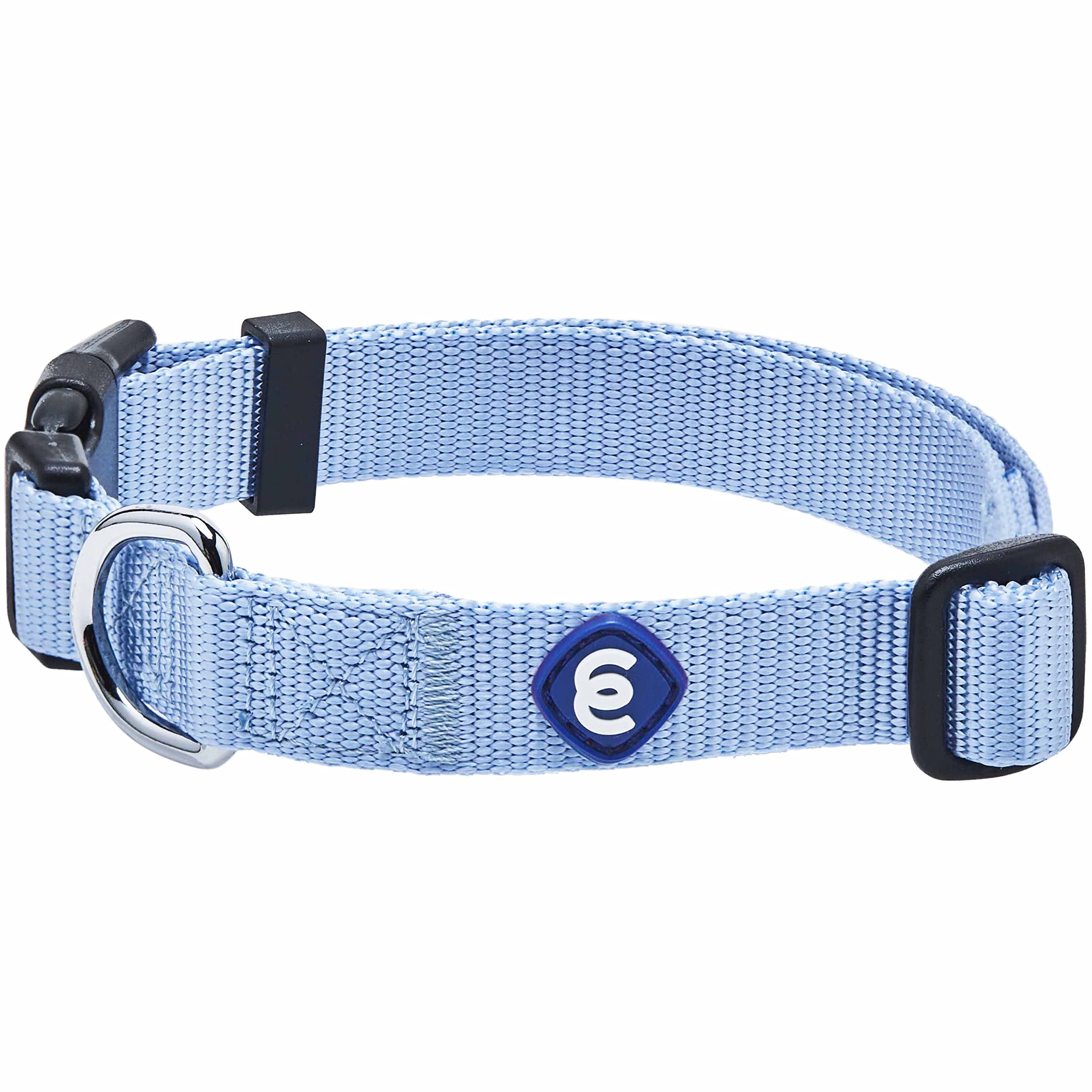 Blueberry Pet Essentials Dog Collar | Adjustable Girl Dog Collars For Medium Dogs | Chambray Blue Puppy Collar | Classic Nylon D