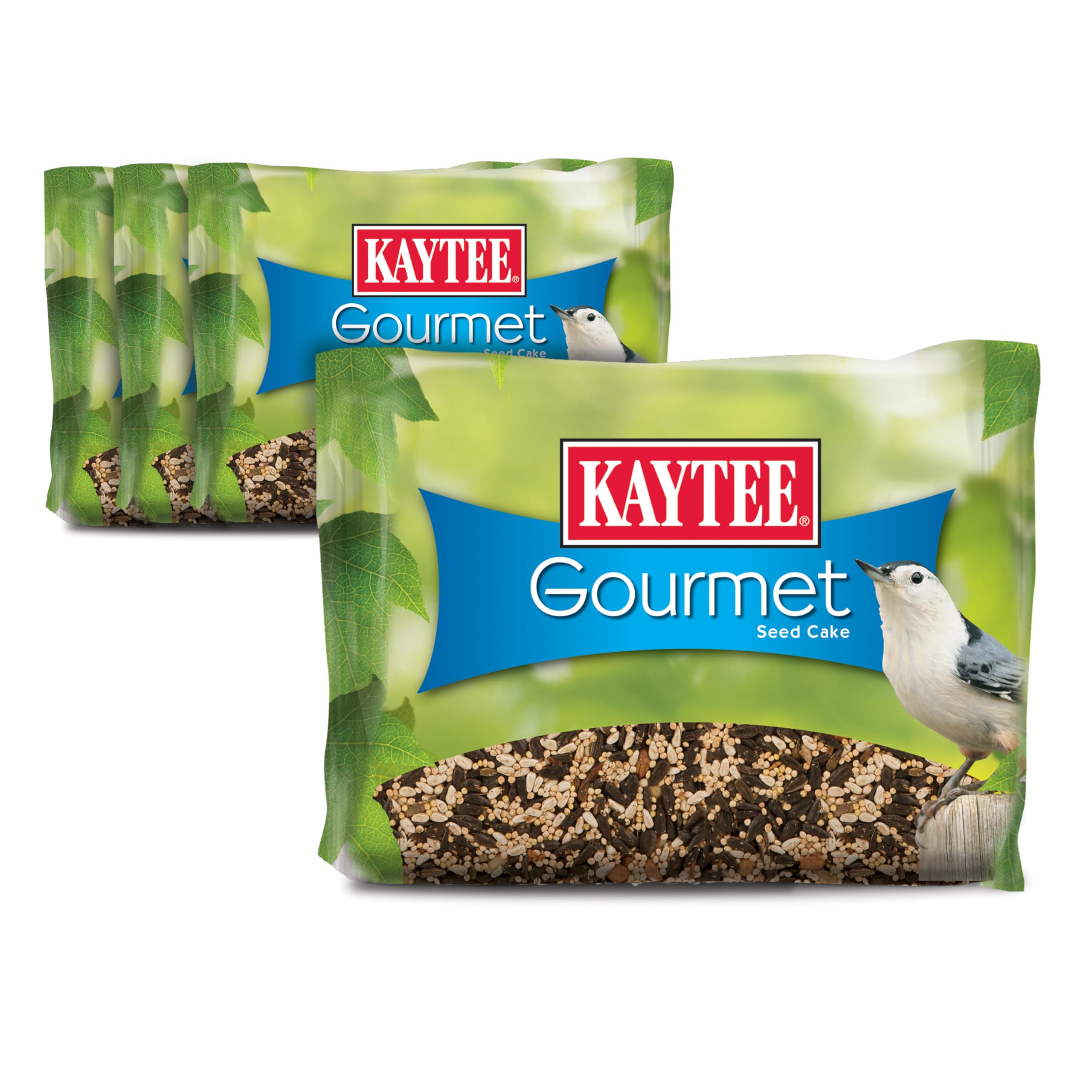 Kaytee Wild Bird Gourmet Seed Cake, 2 lbs, 4 Count - Ideal for Cardinals, Chickadees, Woodpeckers & More