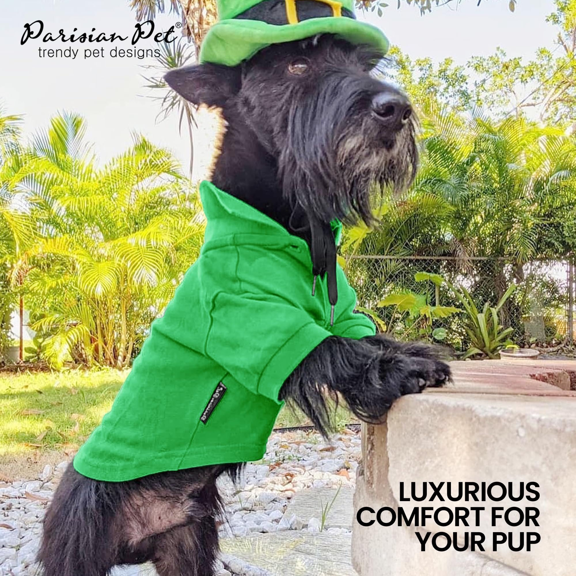 Parisian Pet Dog Polo Shirts - Breathable Cotton Shirt - Solid Green, Summer Pullover - Button Up Collar, 2Xl