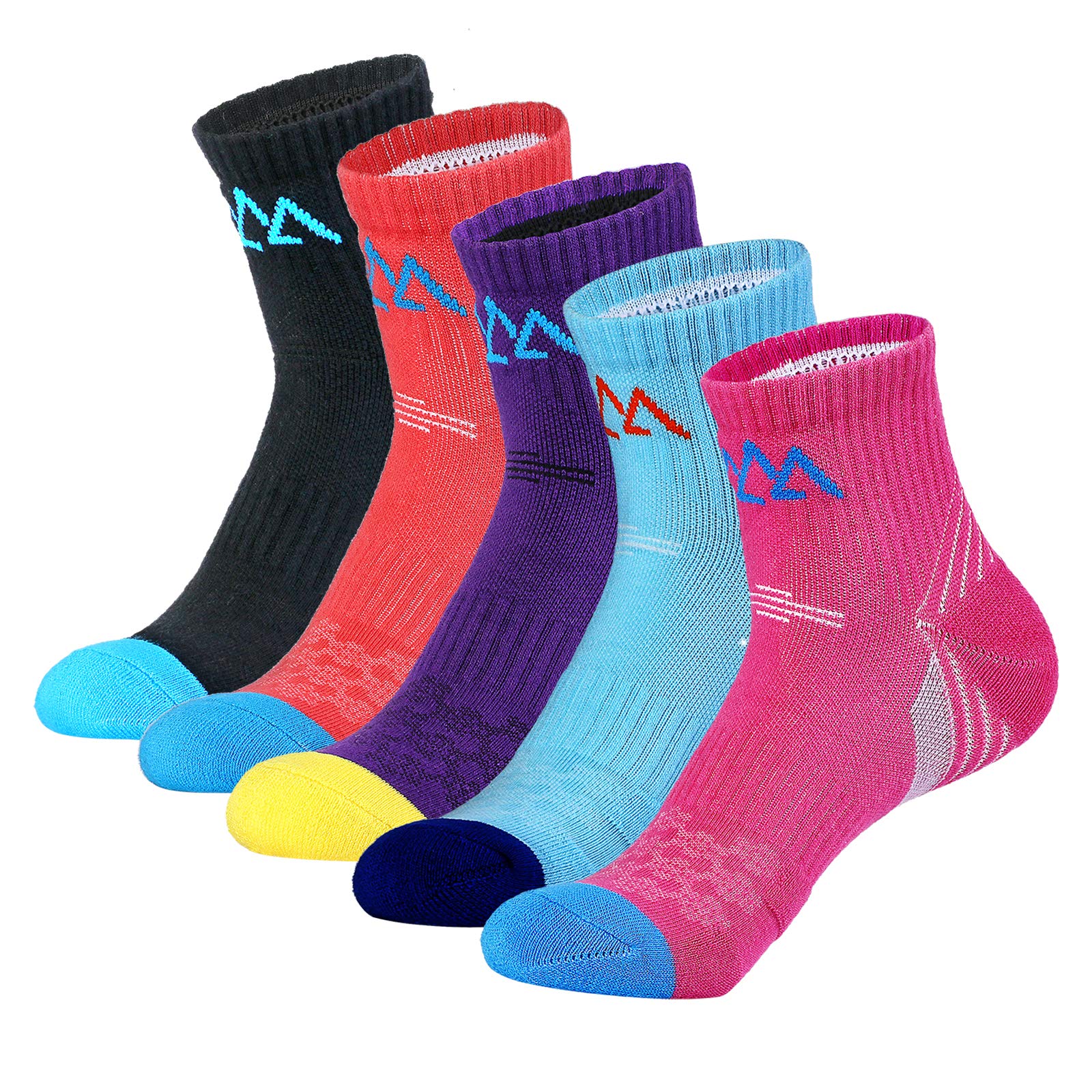 Innotree 5 Pack Womens Cushioned Hiking Walking Running Socks, Quarter Ankle Socks