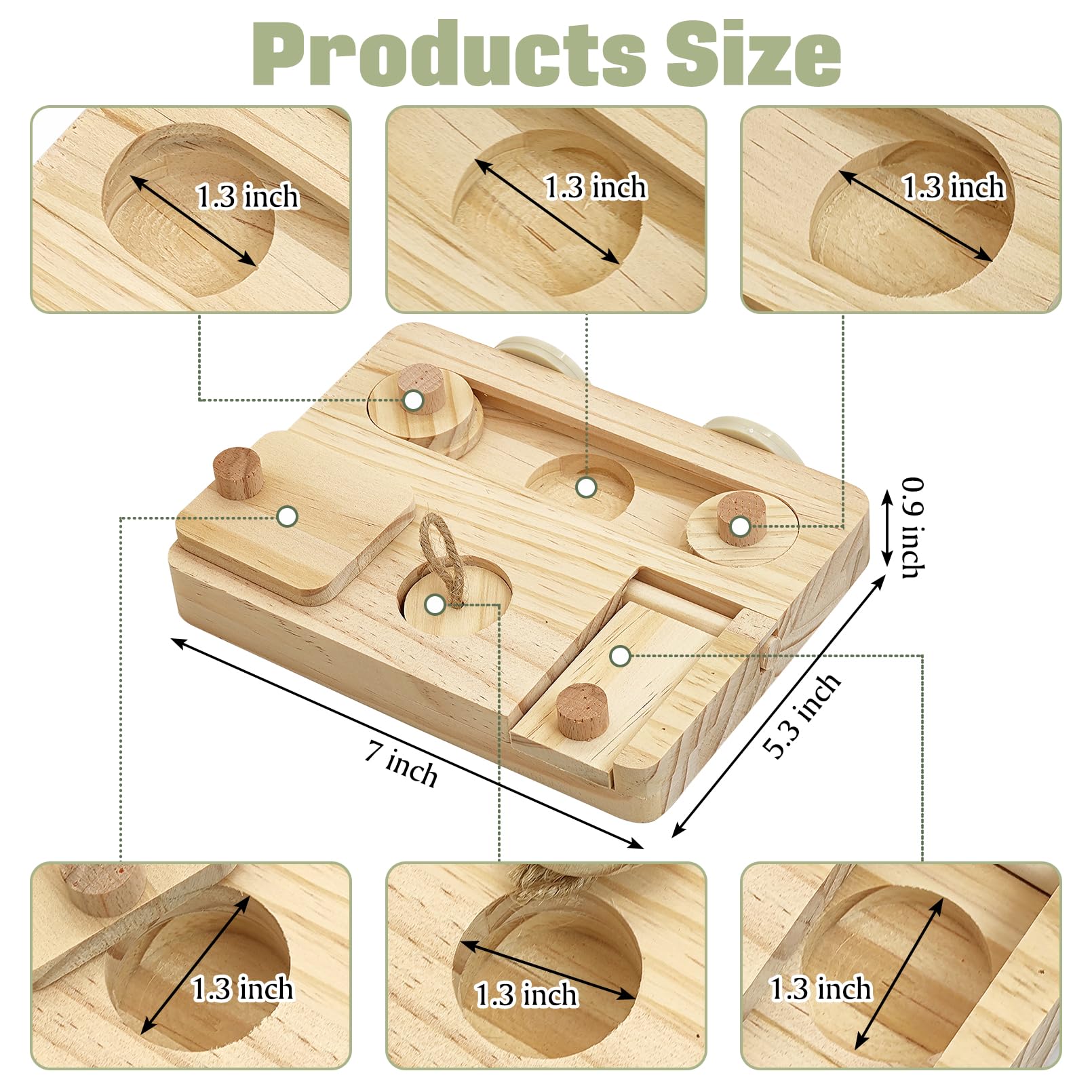BNOSDM Wooden Bird Foraging Toys with Enrichment Puzzle for Training & Chewing Natural Wood Stand Platform Feeder Cage Accessori