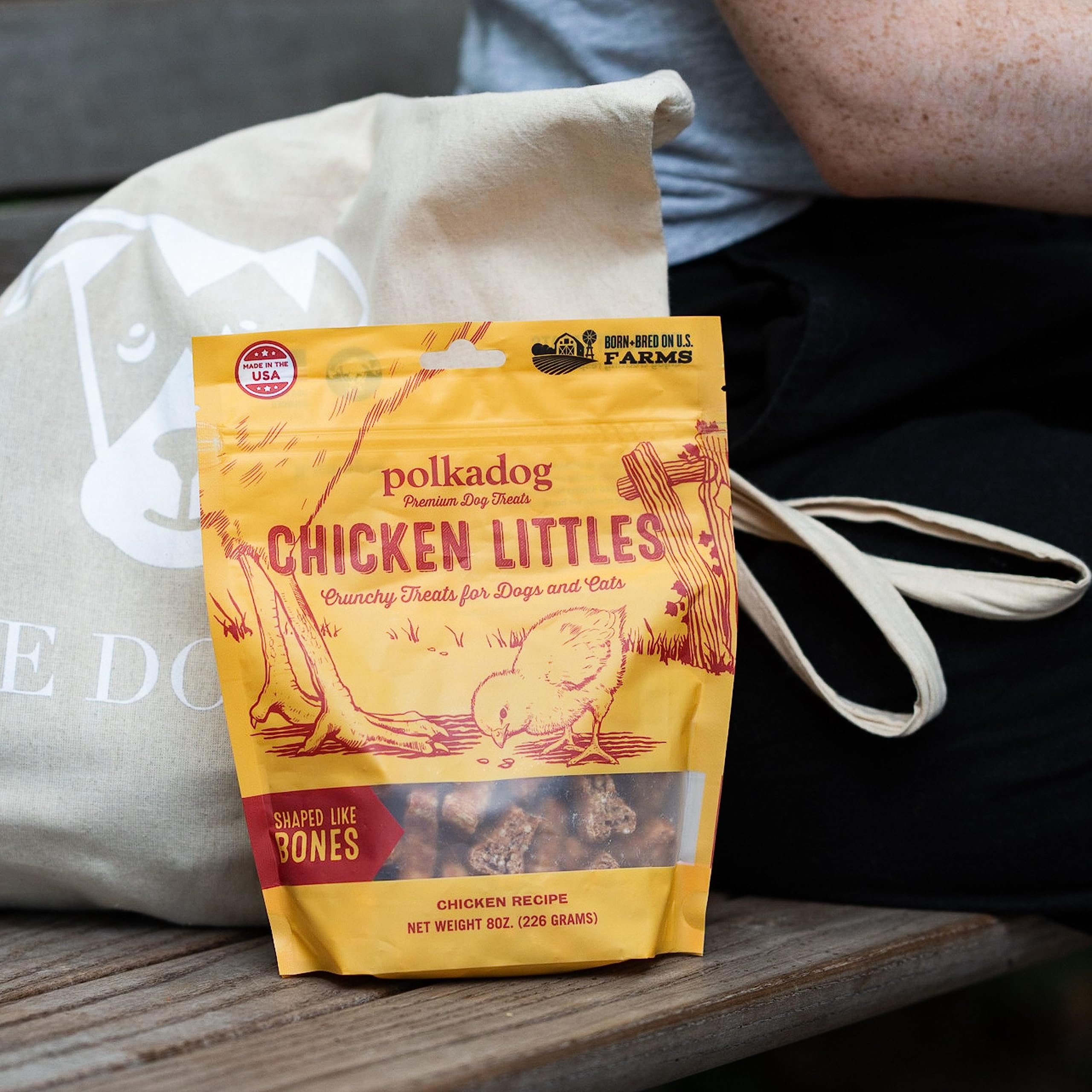 Polkadog Chicken Littles Bone Shaped Dog Treats - Crunchy, All Natural, Limited Ingredient Healthy Treats. Handcrafted & Made in
