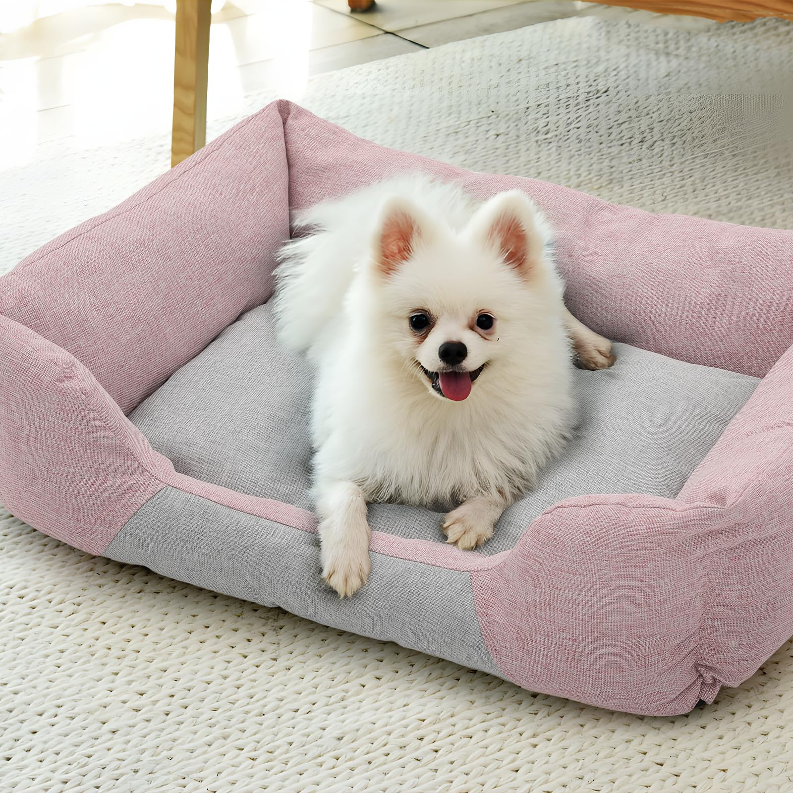 Magshion Calming Dog Beds For Medium Dogs & Cats, Comfy Pet Sofa Bed, Machine Washable & Non-Slip Bottom Pet Couch, Durable Scra