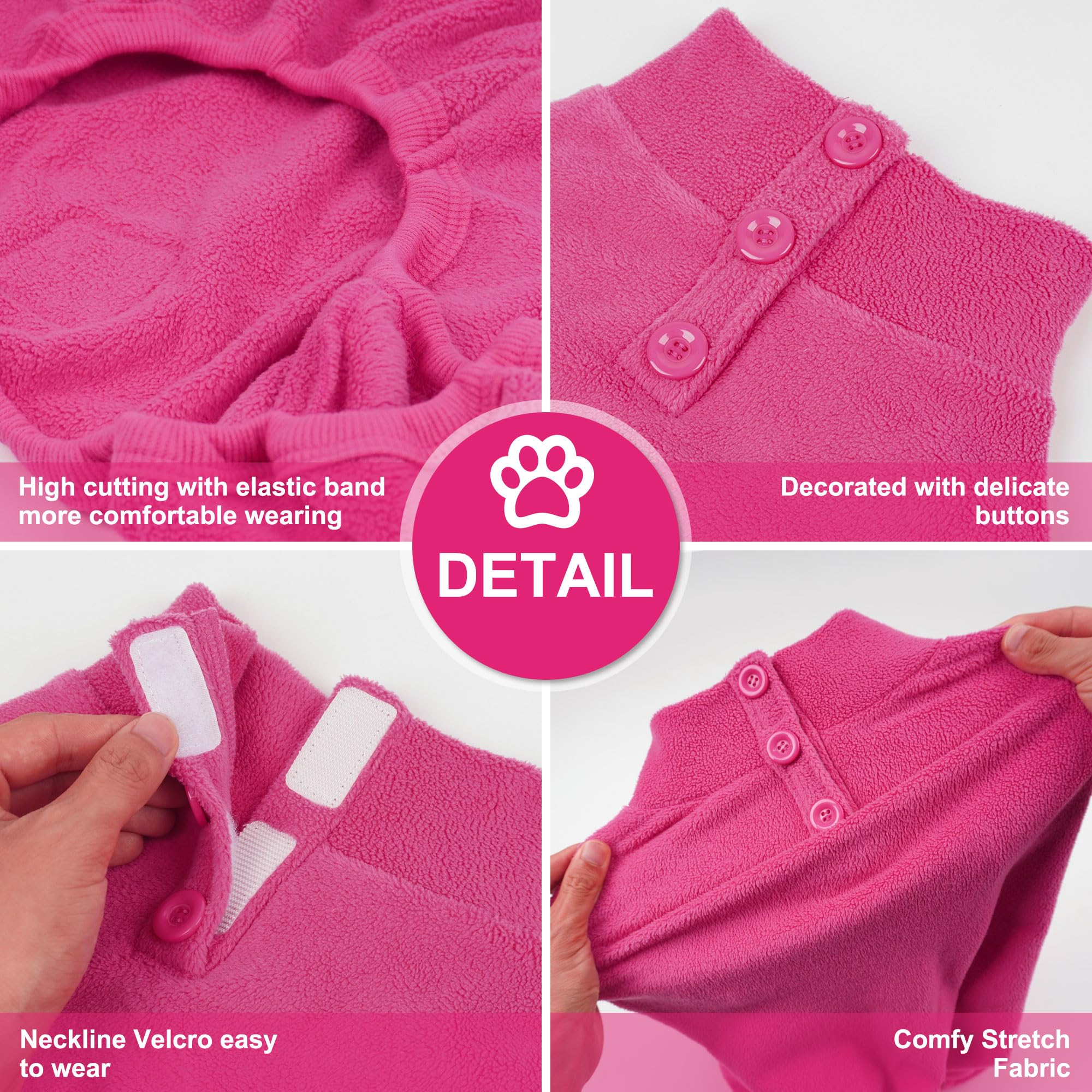 Cyeollo Dog Pajamas Fleece Dog Pjs Jumpsuit Thermal Dog Onesie Stretchable Outfits Doggie Pet Clothes Warm Dog Pajamas For Small