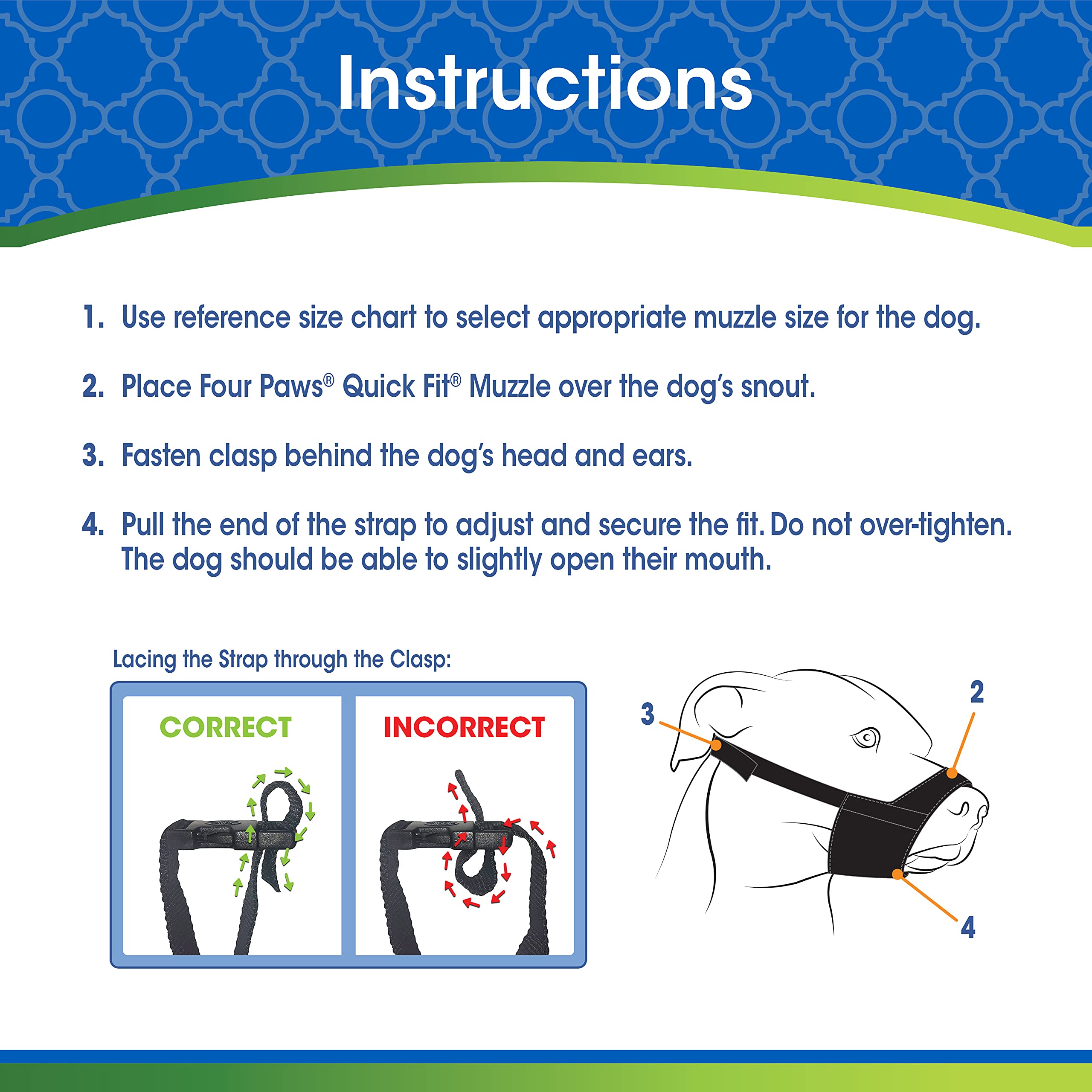 Four Paws Walk-About Quick-Fit Adjustable Dog Muzzle for Small Dogs, Washable & Breathable, Black, 1 Count