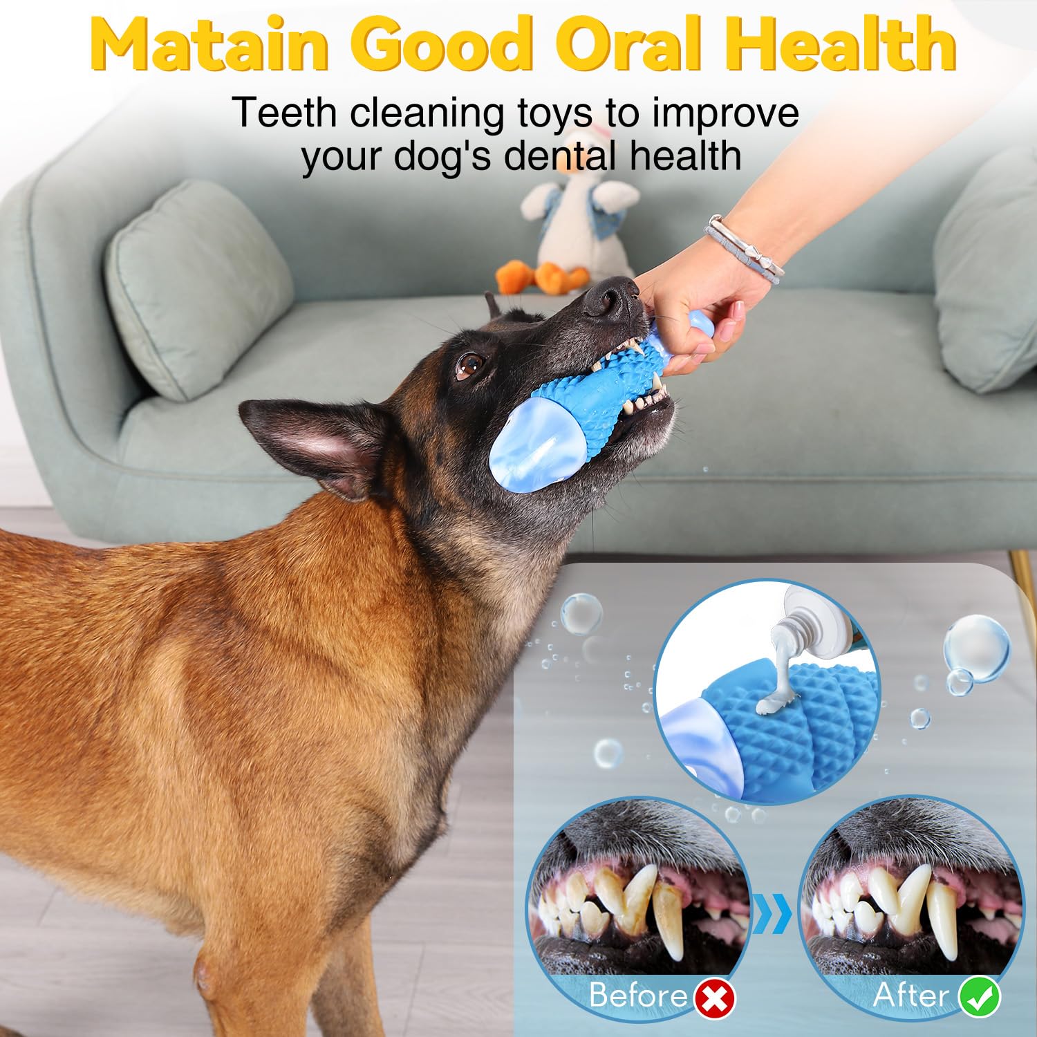 Boyoyo Tough Dog Toys For Aggressive Chewers Large Breed, Durable Dog Chew Toys To Reduce Pet Anxiety And Boredom